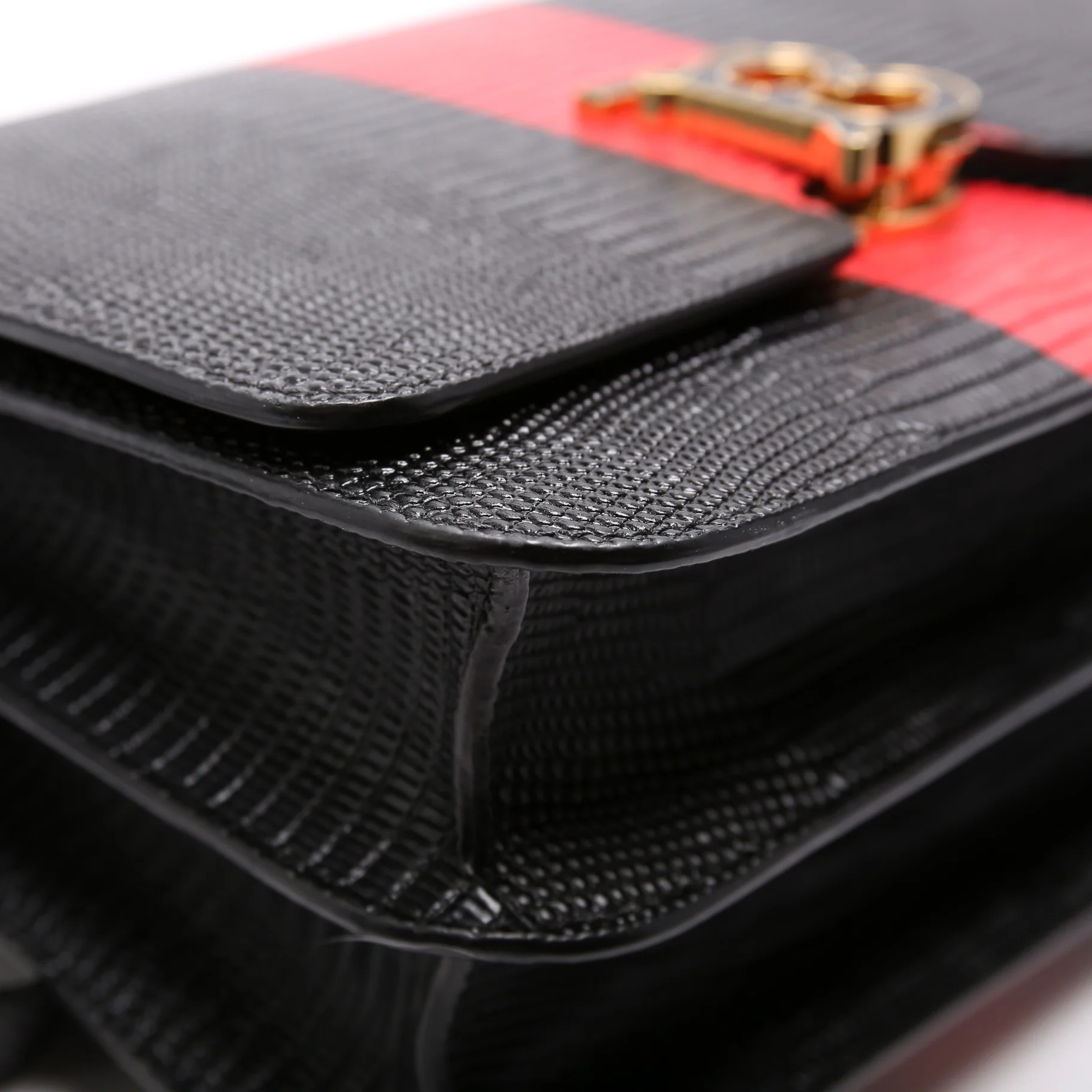Brit Embossed Leather Crossbody Black - Image 5