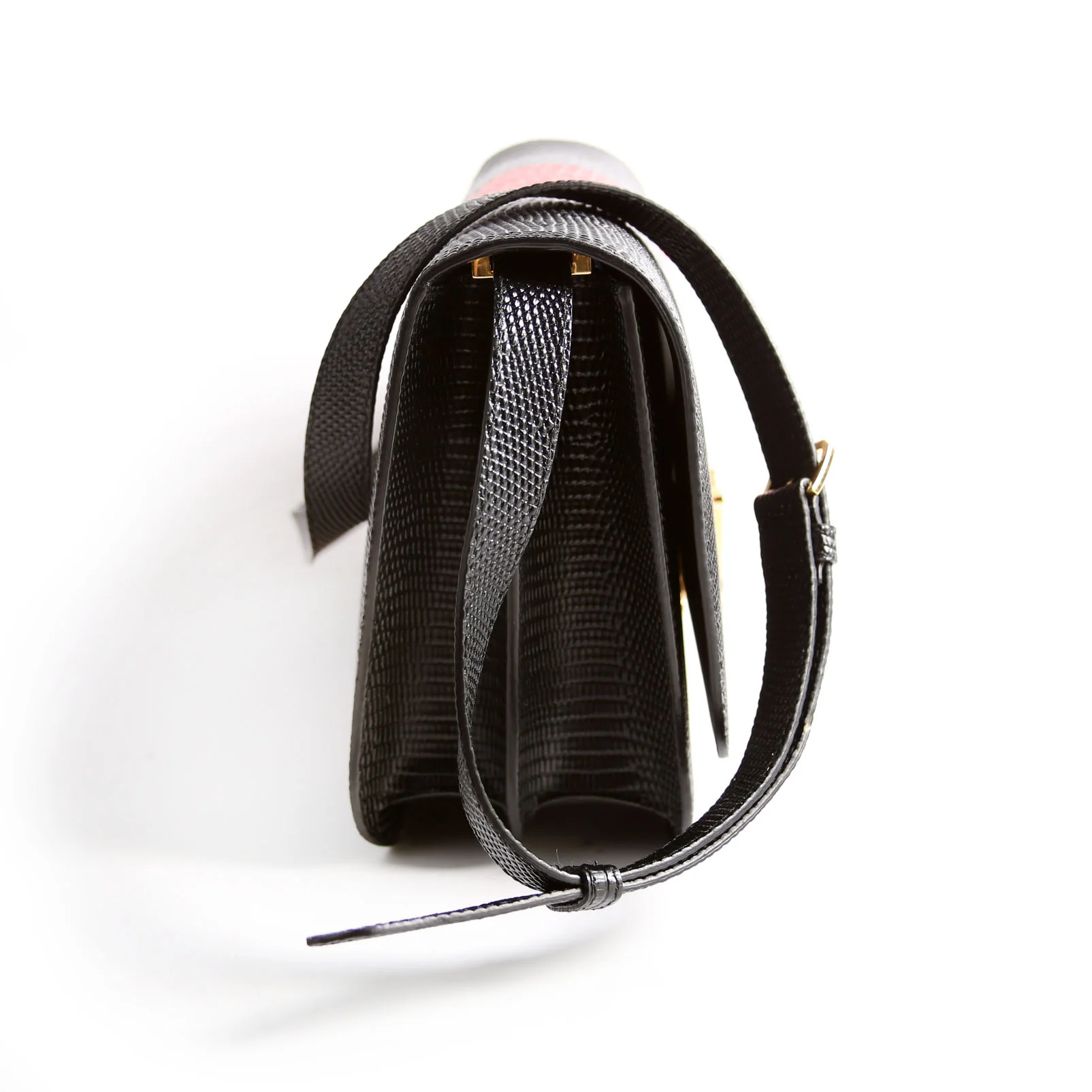 Brit Embossed Leather Crossbody Black/Red - Image 3