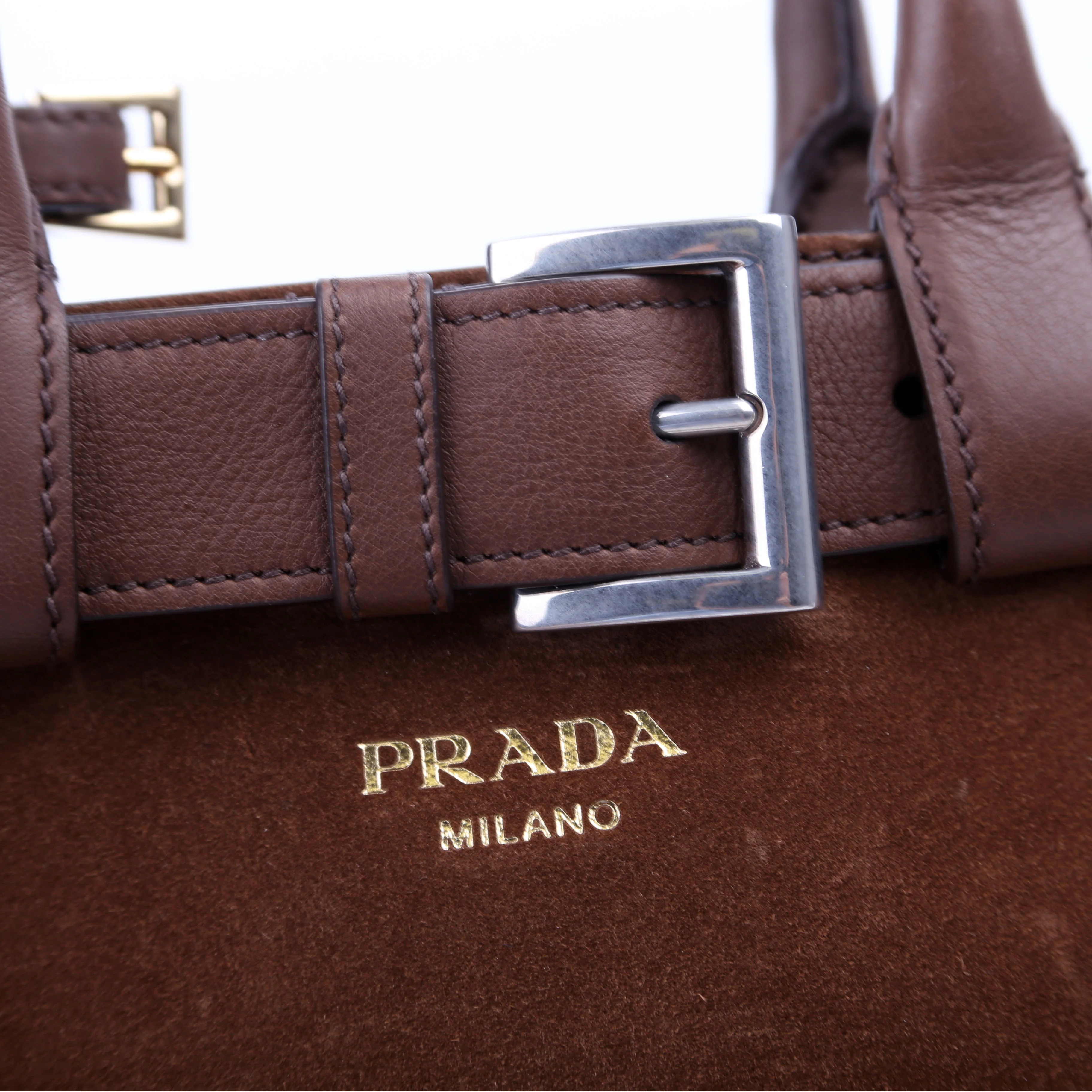 Buckle Bag With Belt Scamosciate Small Brown - Image 12