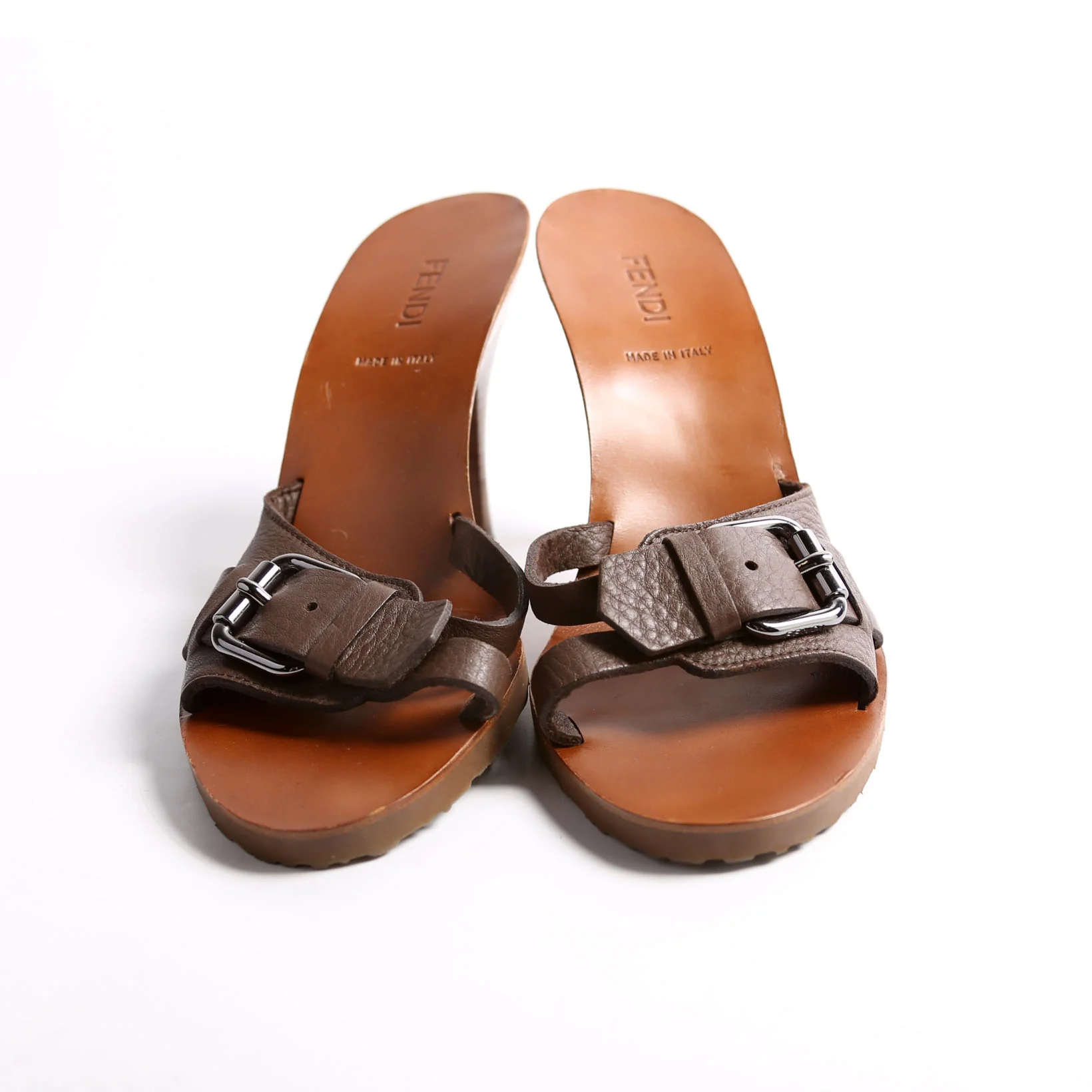 Buckle Leather Mules Size 37 - Image 3