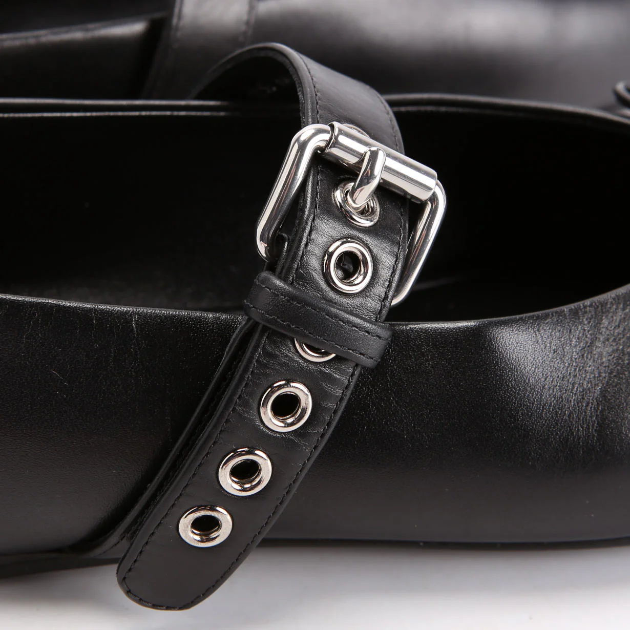 Buckle Mary Jane Ballet Flats Size 39 Black - Image 5