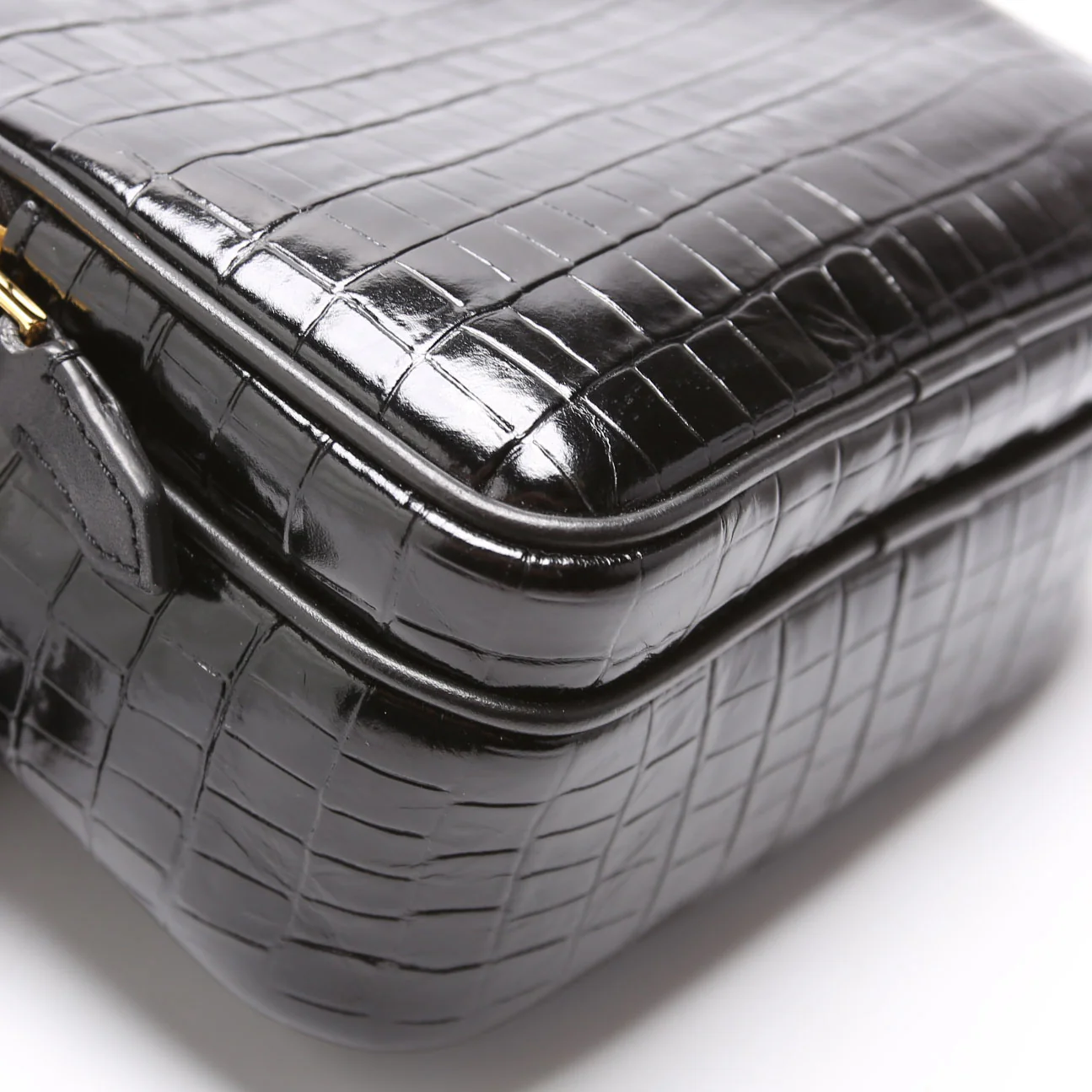 Buckley Small Croc Embossed Crossbody Black - Image 5