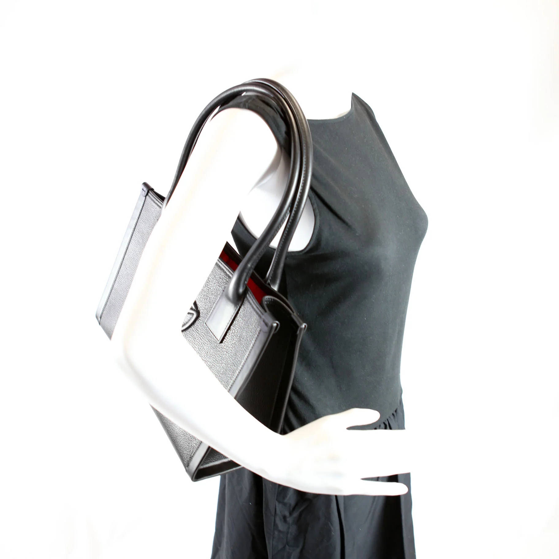 By My Side EMB Tote Small Black/Red - Image 14