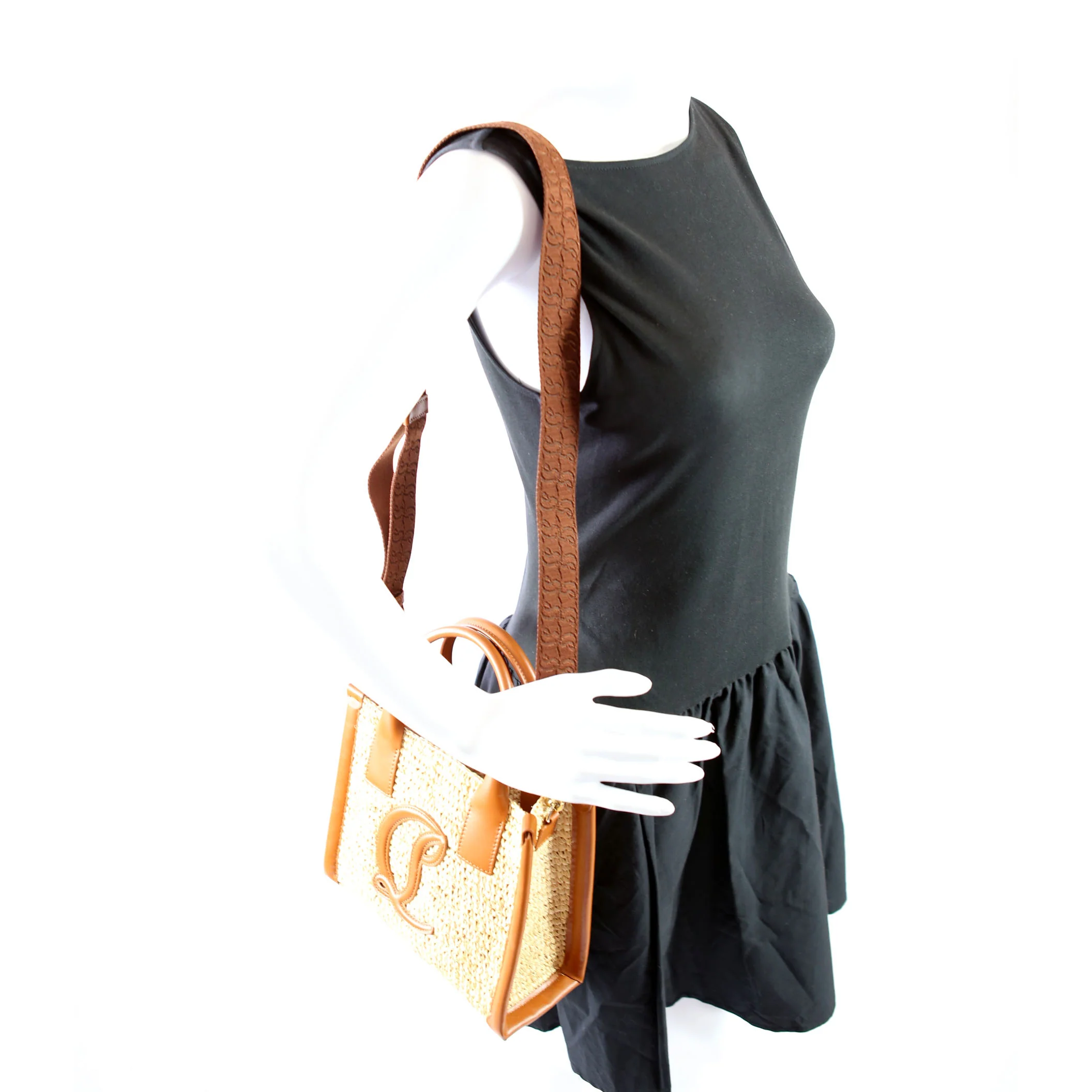 By My Side Raffia Tote Mini Tan/Brown - Image 13
