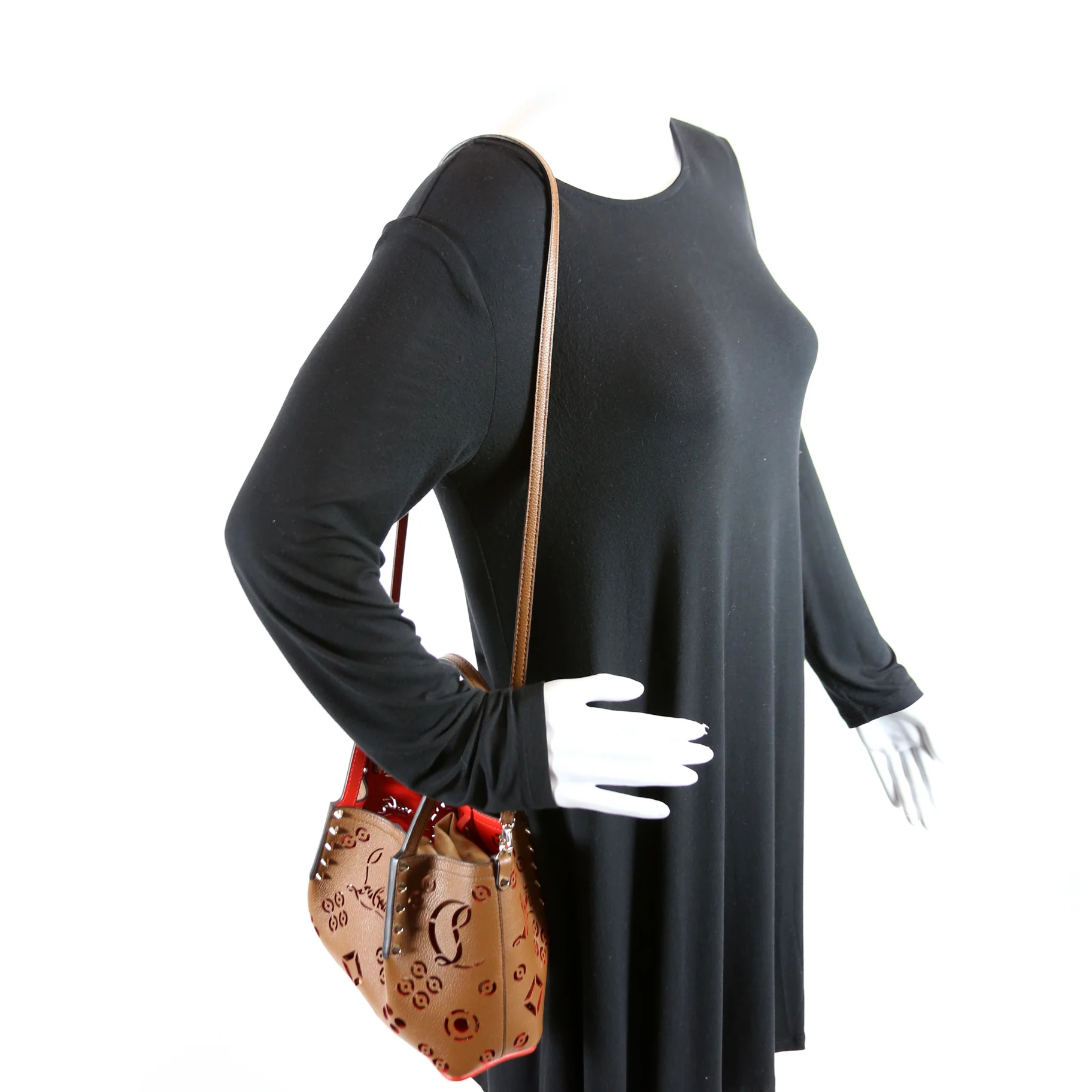 Cabarock Lasercut Shoulder Bag Brown - Image 9
