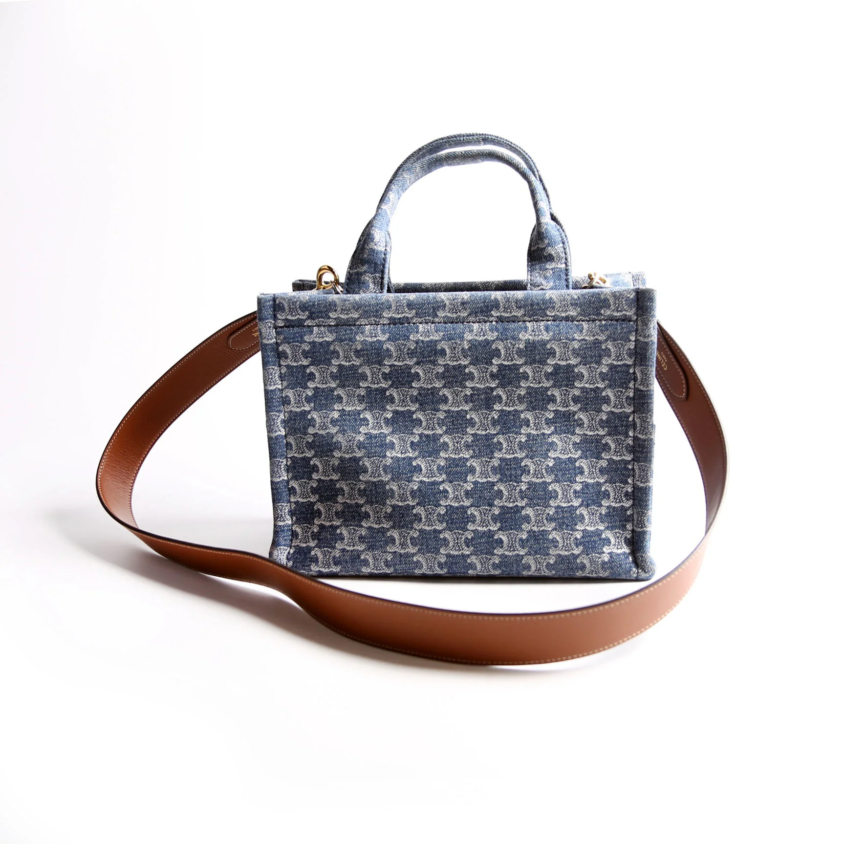 Cabas Thais Small Triomphe Canvas Blue/Brown - Image 2