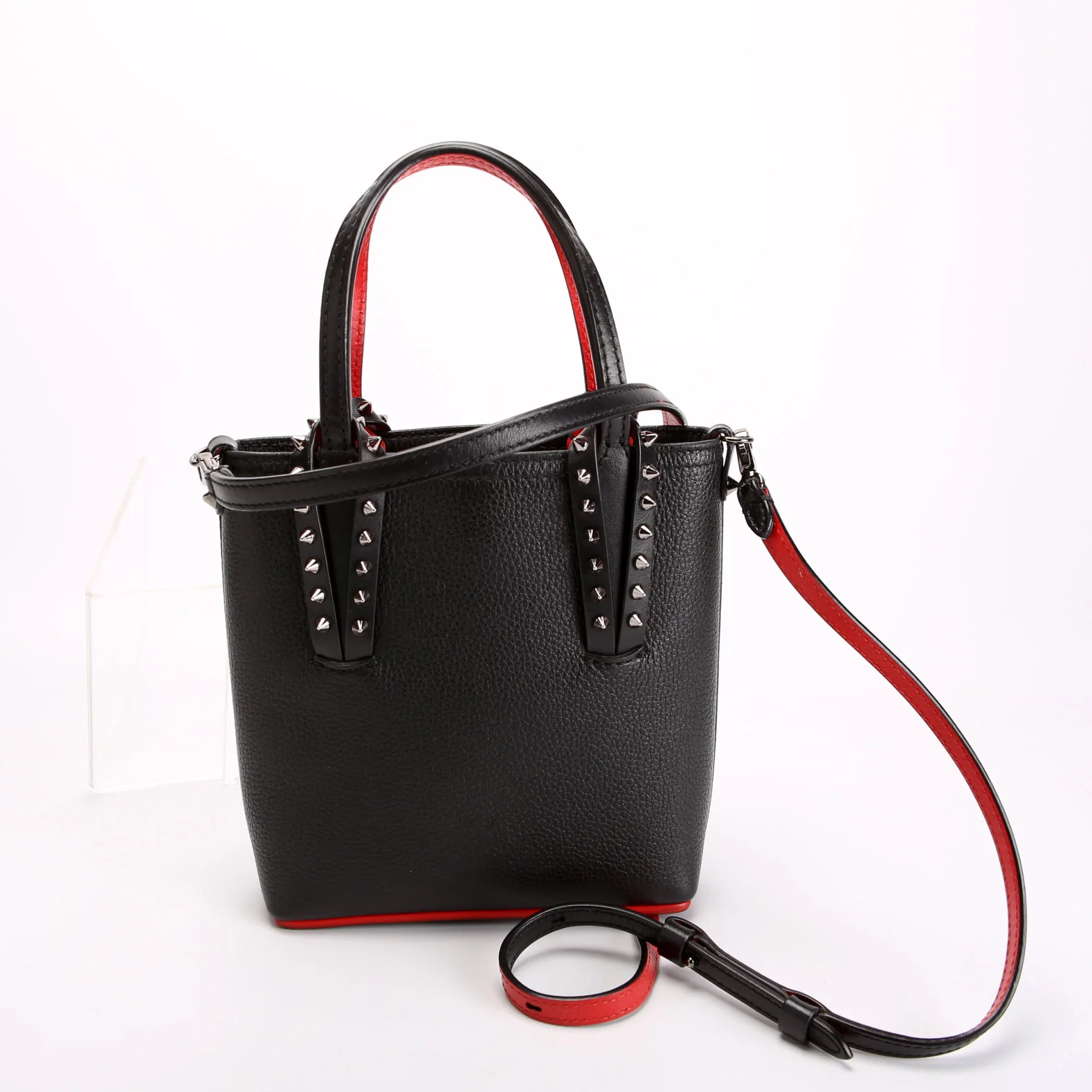 Cabata Mini Tote North/South Leather Black - Image 4
