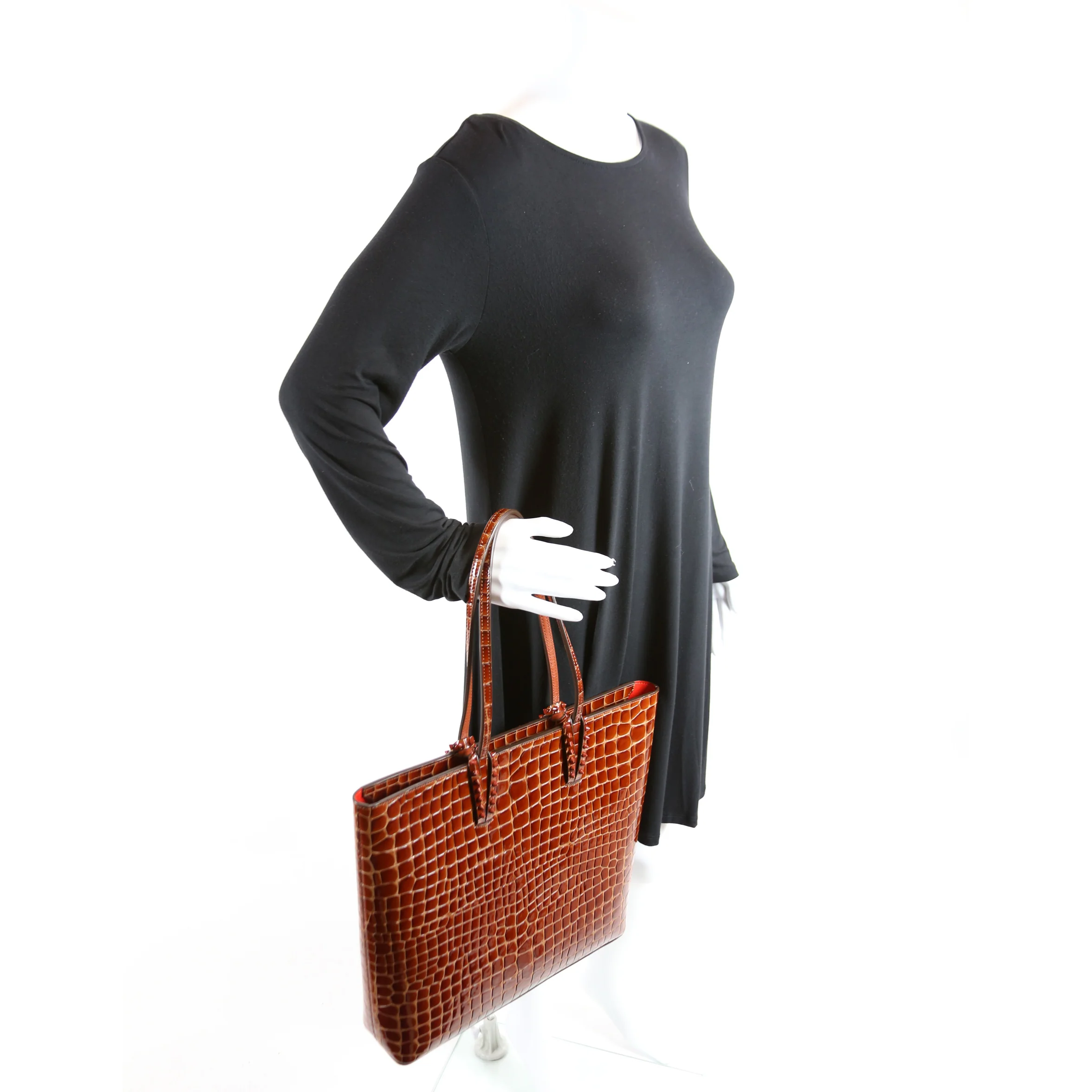 Cabata North-South Tote Alligator Embossed Brown - Image 8