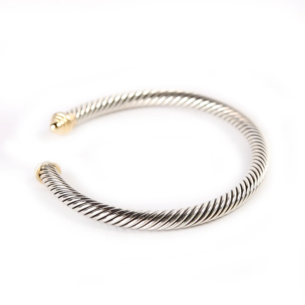 Cable Cuff 5MM 925/585 Bracelet - Image 4
