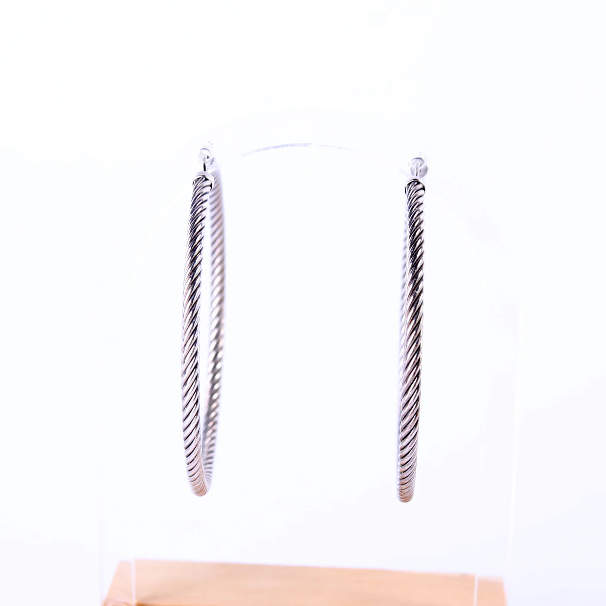 Cable Hoop Earrings 925 - Image 2
