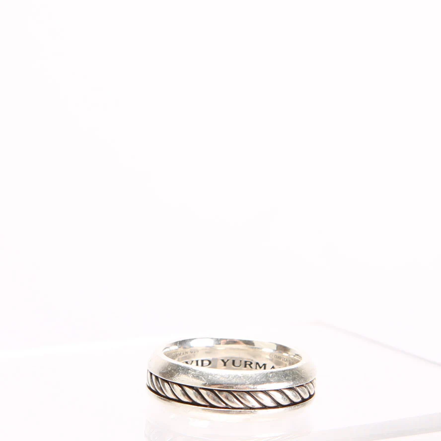Cable Inset Band Ring 925 Size 10.75 - Image 2