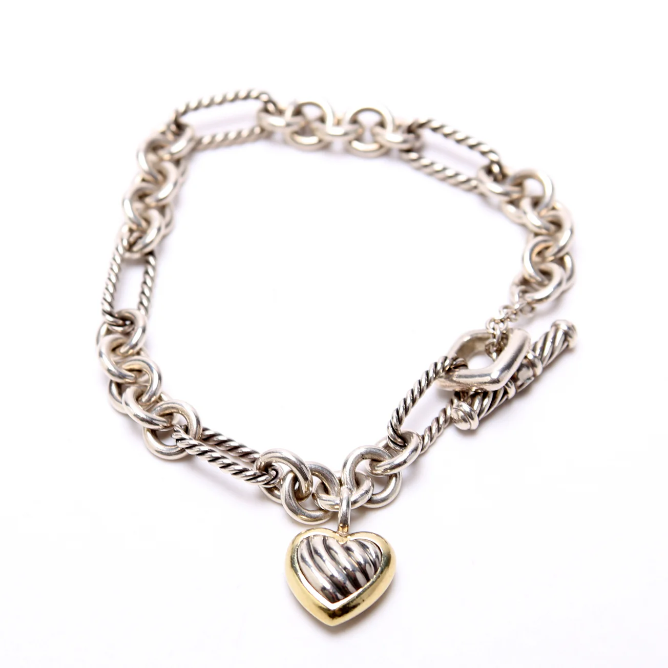 Cable Link Heart Bracelet 925/750 - Image 2