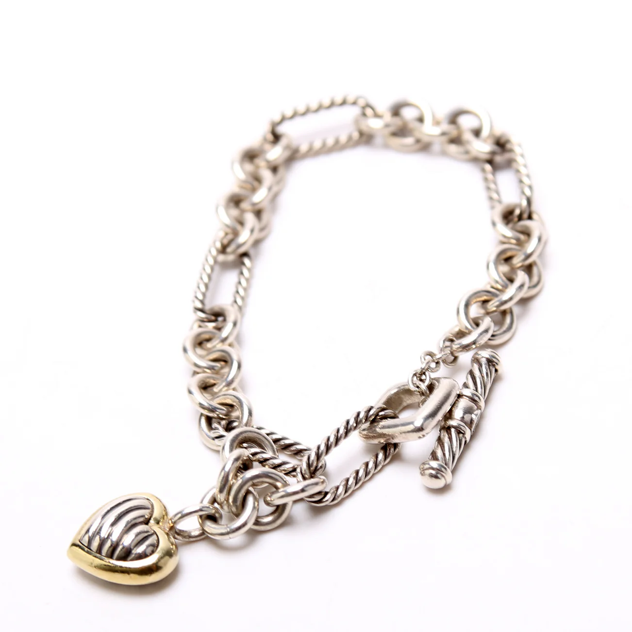 Cable Link Heart Bracelet 925/750 - Image 3