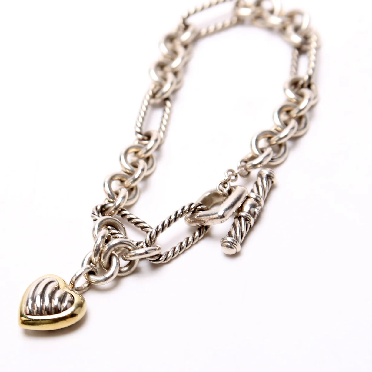 Cable Link Heart Bracelet 925/750 - Image 4
