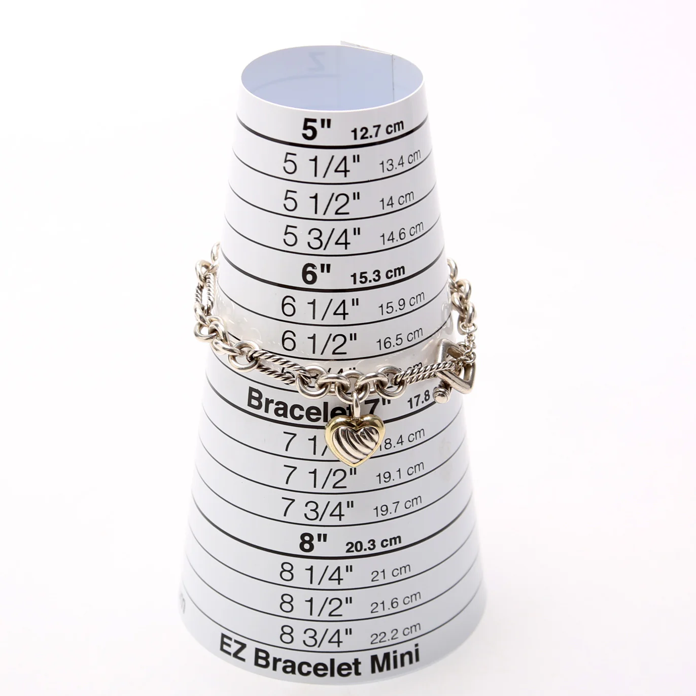 Cable Link Heart Bracelet 925/750 - Image 5