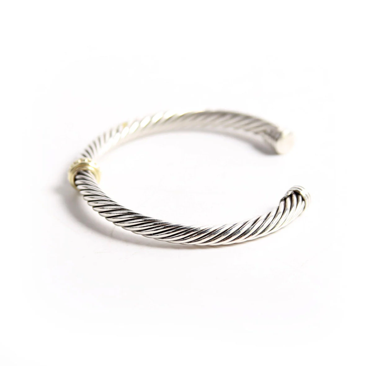 Cable Station Cuff Bracelet 925/585/Pave - Image 2