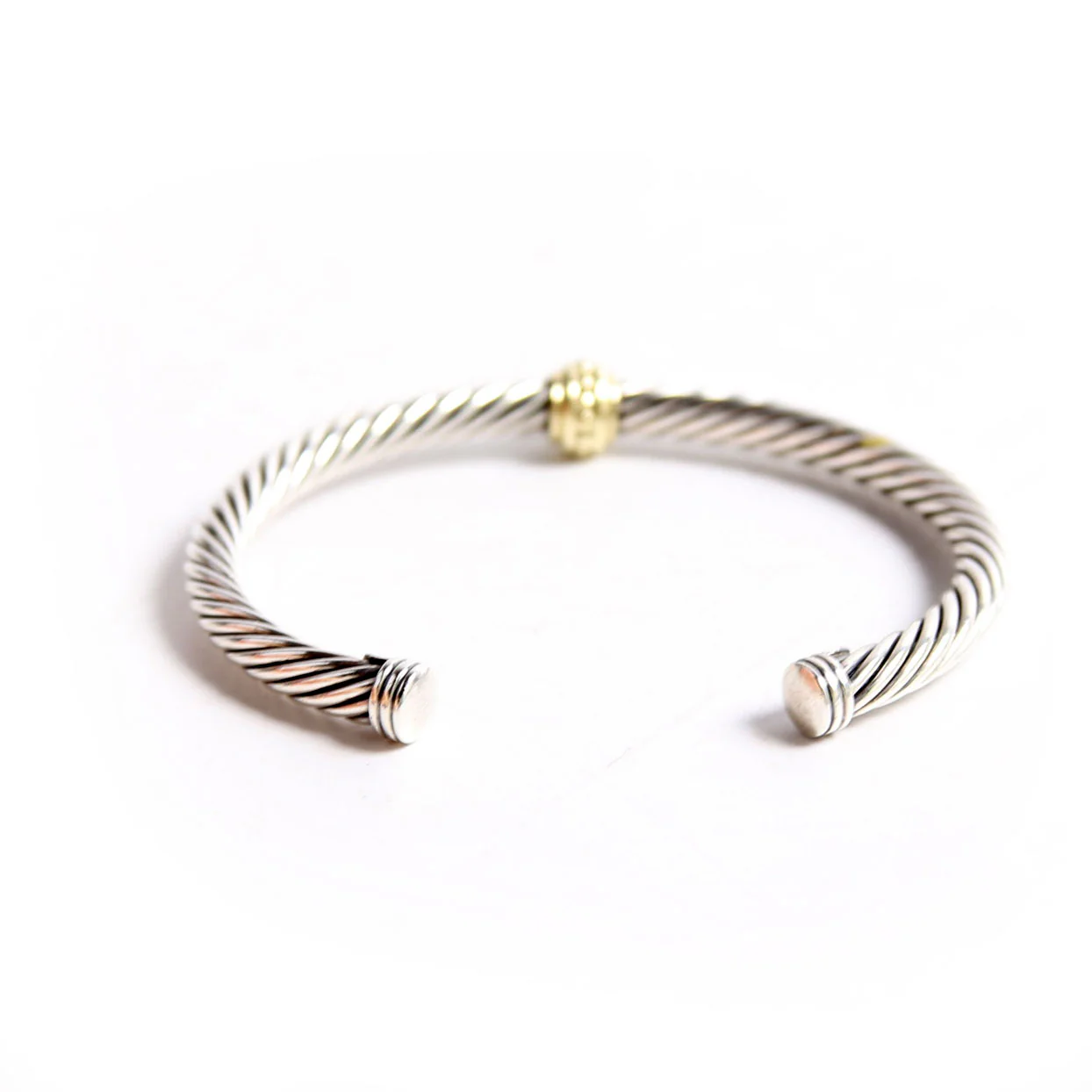 Cable Station Cuff Bracelet 925/585/Pave - Image 3