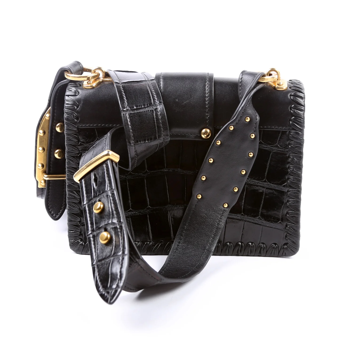 Cahier Bag Small Crocodile/Calfskin Black - Image 2