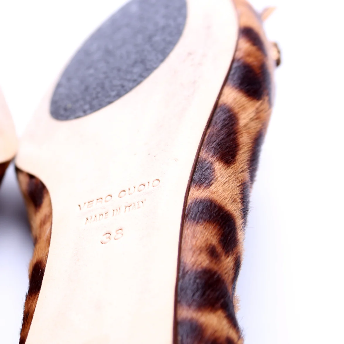 Calf Hair Leopard Ballet Flats Size 38 Brown - Image 7