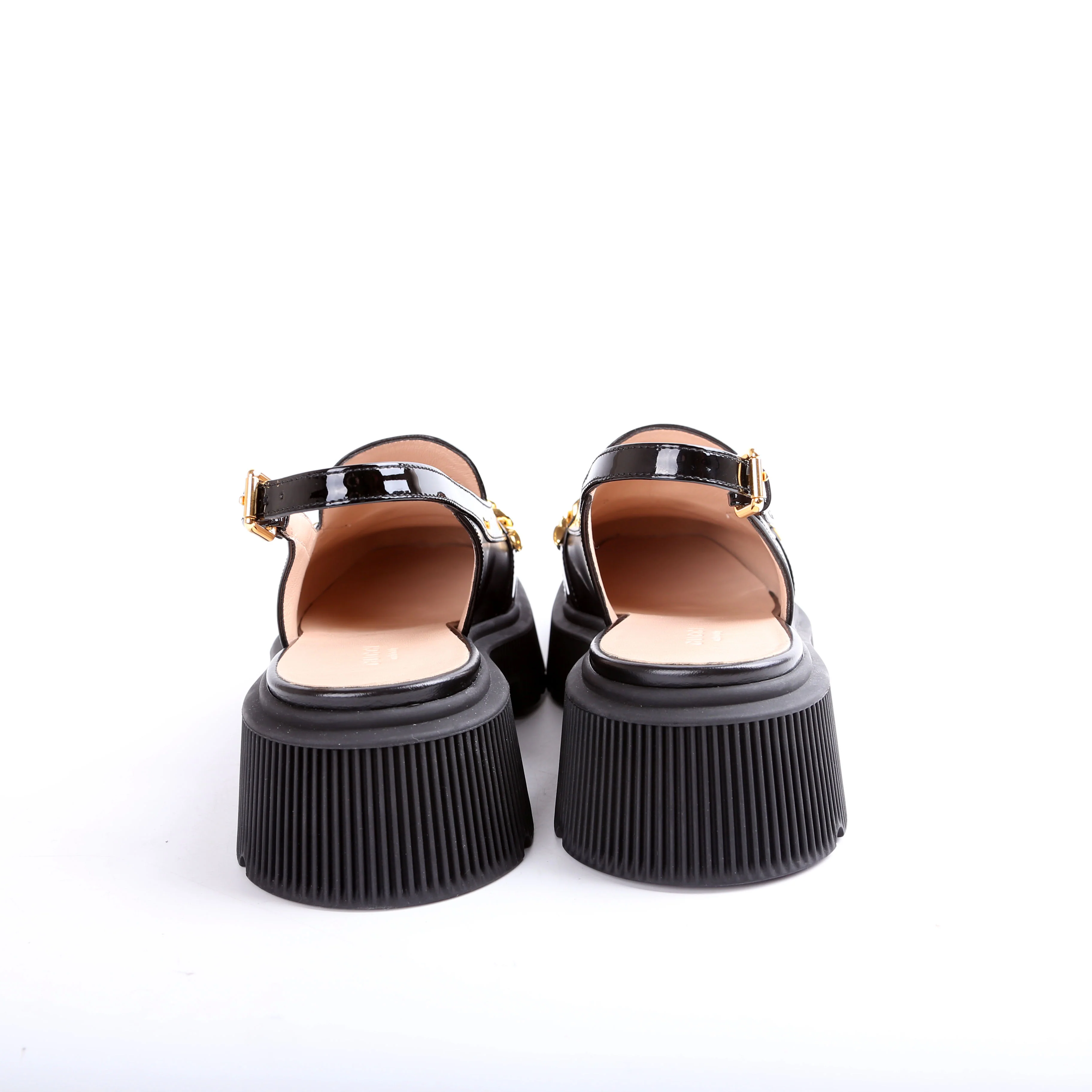 Calfskin Hundler Chain Slingback Loafers Size 40.5 - Image 6