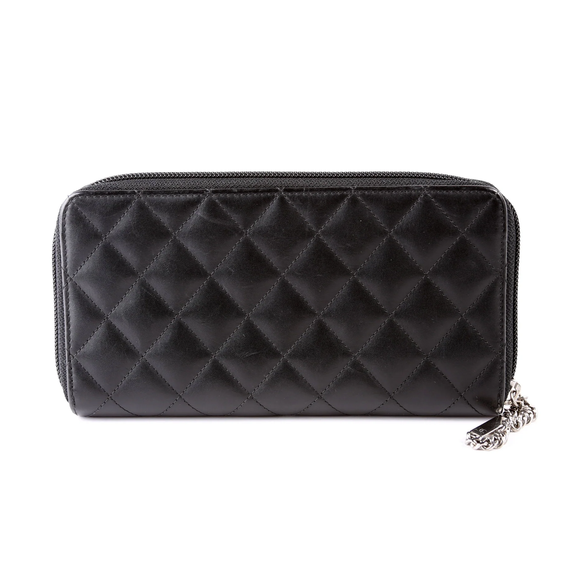 Cambon Ligne Zip Around Long Wallet Black/Pink - Image 2