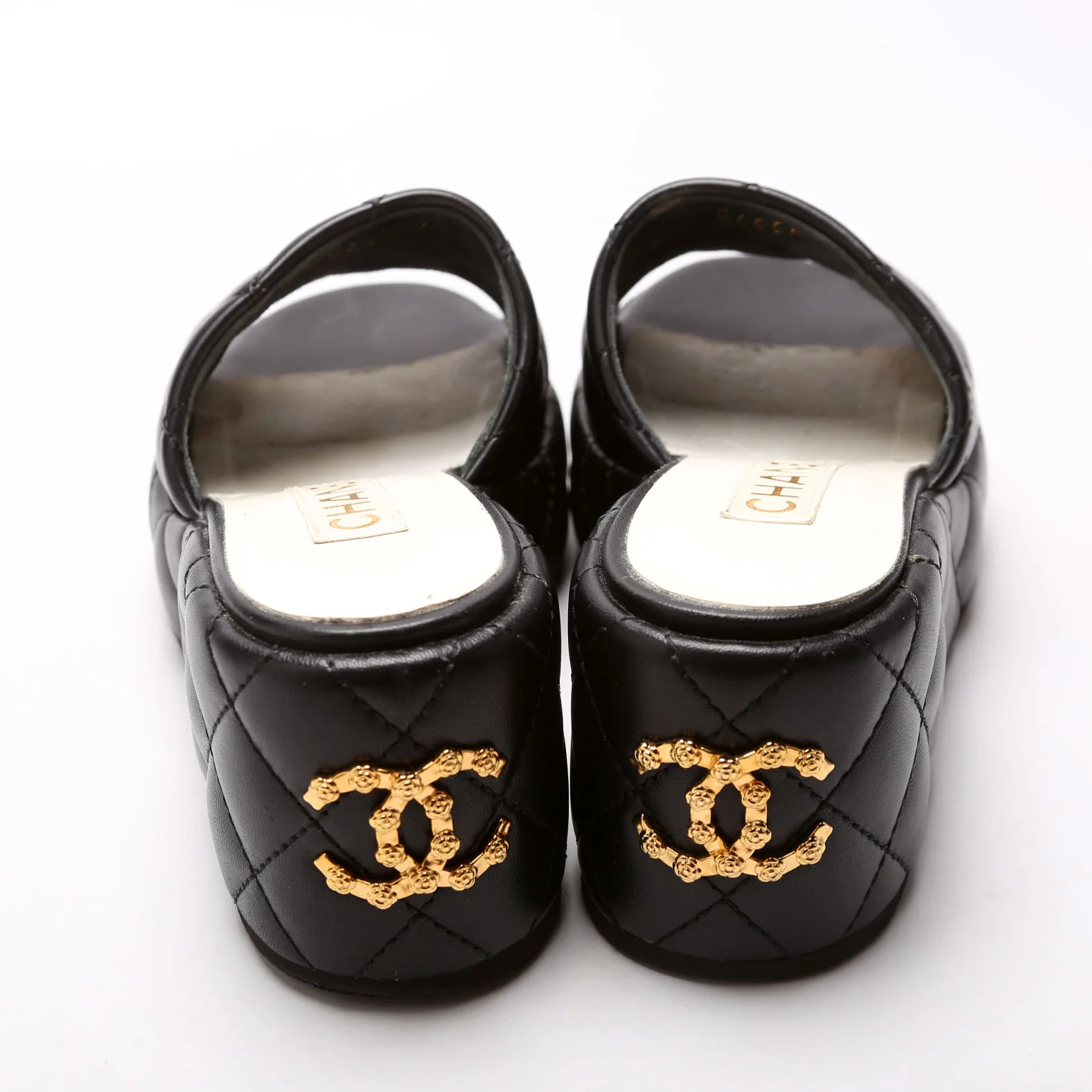 Camelia Quilted Lambskin Platform Mules Size 37 Black - Image 4