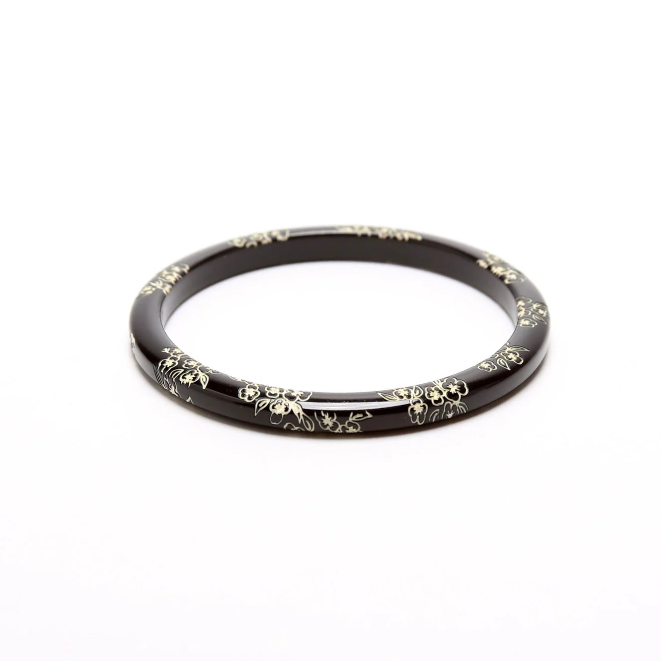 Camellia Bangle Bracelet Black/White - Image 2