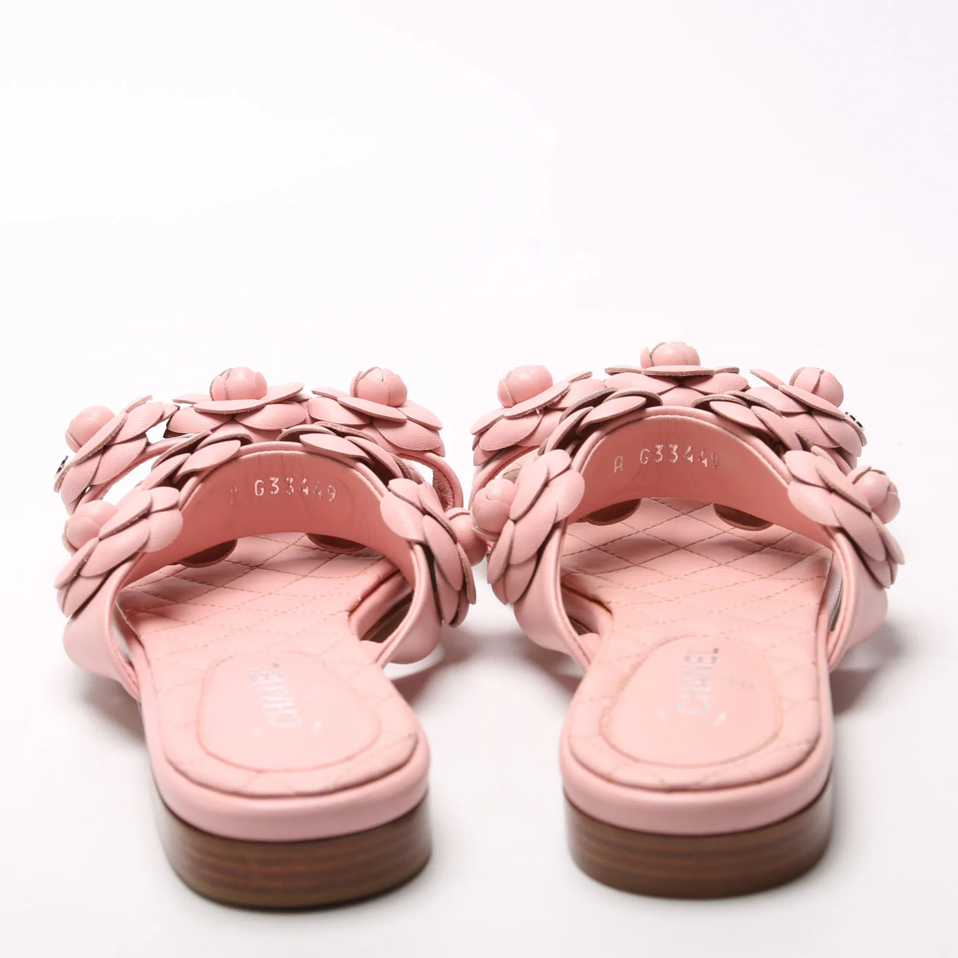 Camellia Flat Sandals Lambskin Size 36.5 Pink - Image 4