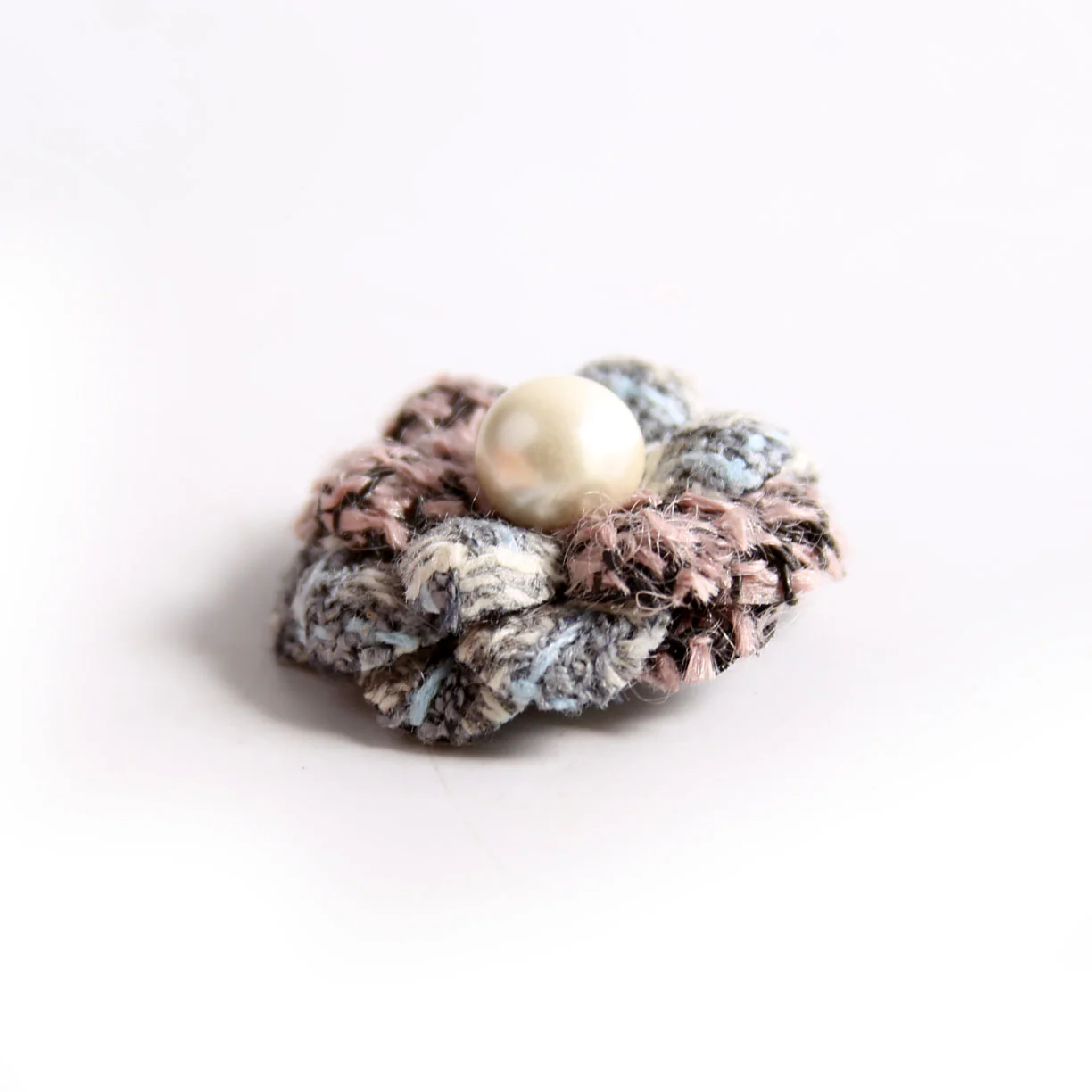 Camellia Pearl Tweed Brooch - Image 2