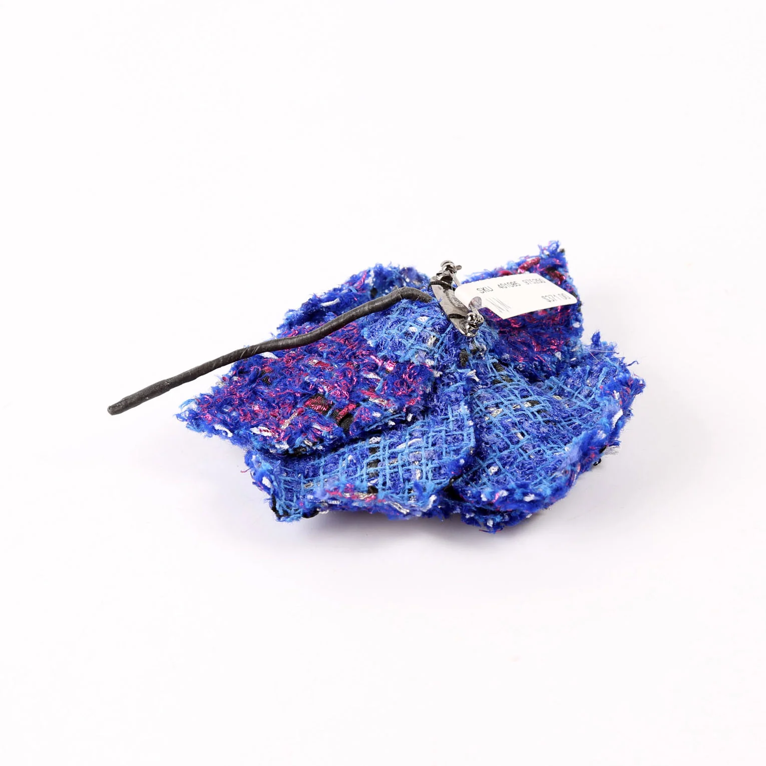 Camellia Tweed Brooch Blue - Image 3