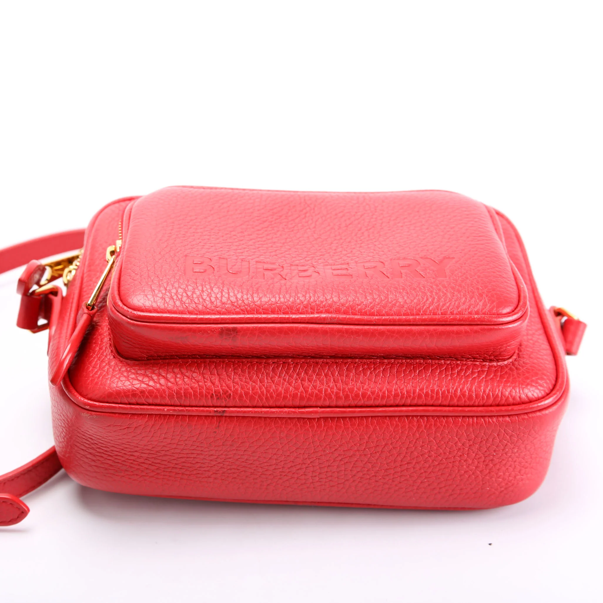 Camera Leather Crossbody Red - Image 4