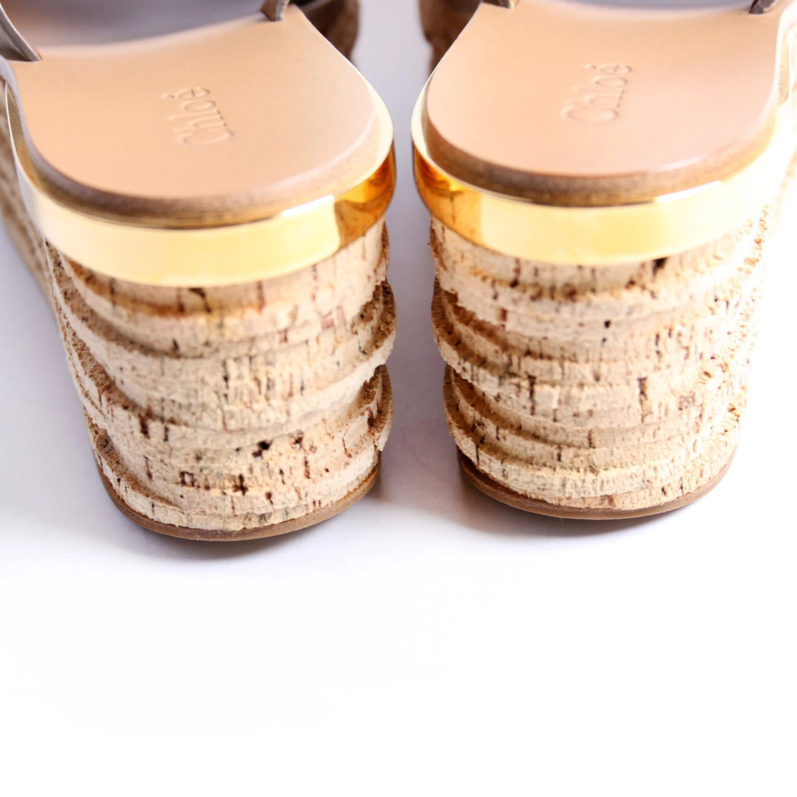 Camille Cork Platform Sandals Size 40 Beige/Taupe - Image 11