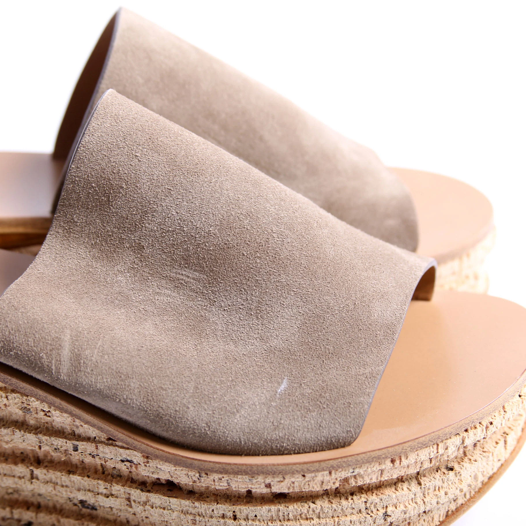 Camille Cork Platform Sandals Size 40 Beige/Taupe - Image 12