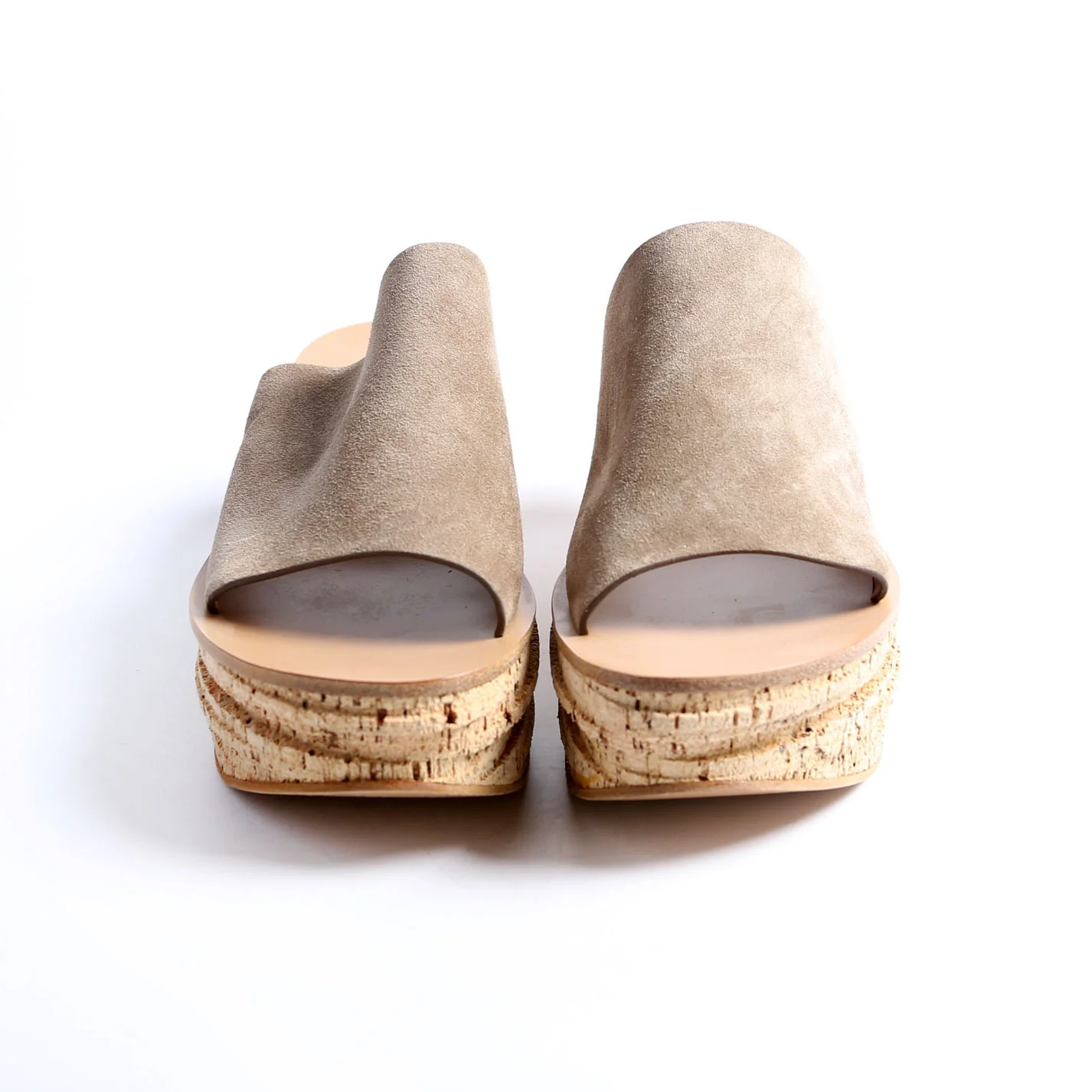 Camille Cork Platform Sandals Size 40 Beige/Taupe - Image 3