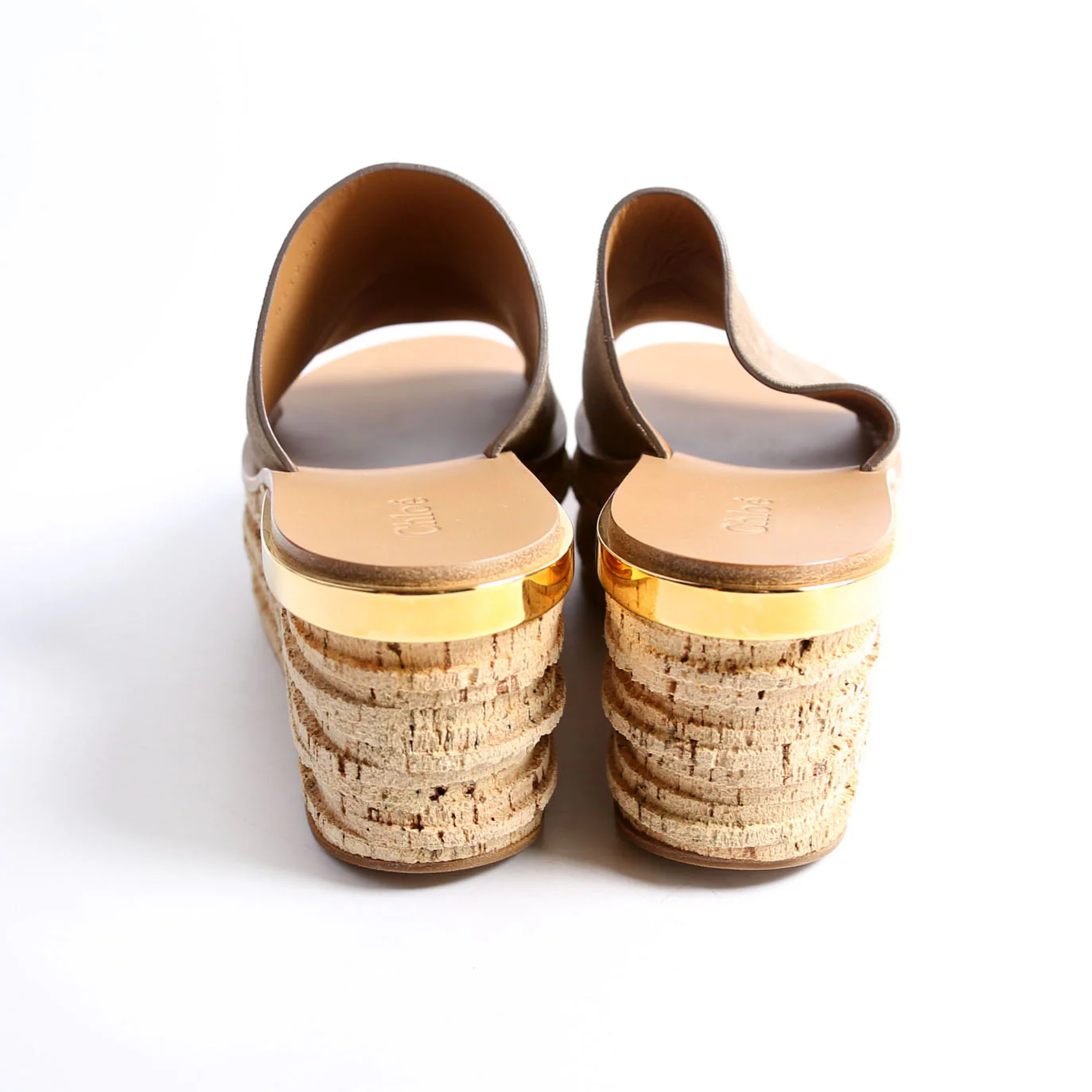 Camille Cork Platform Sandals Size 40 Beige/Taupe - Image 5
