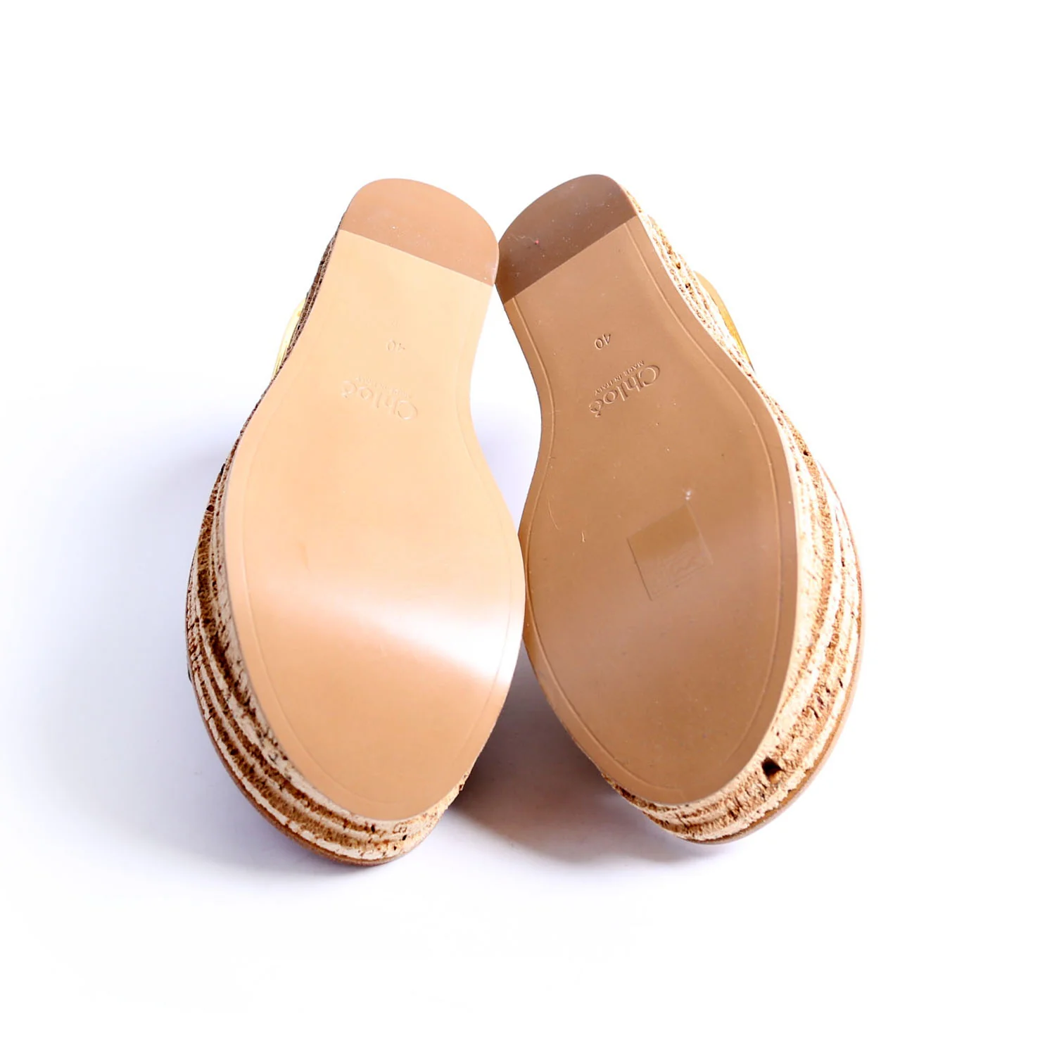 Camille Cork Platform Sandals Size 40 Beige/Taupe - Image 7