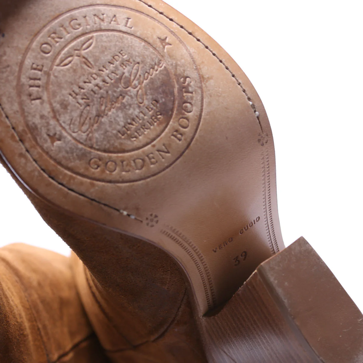 Candy Suede Cowboy Boots Size 39 Brown - Image 9
