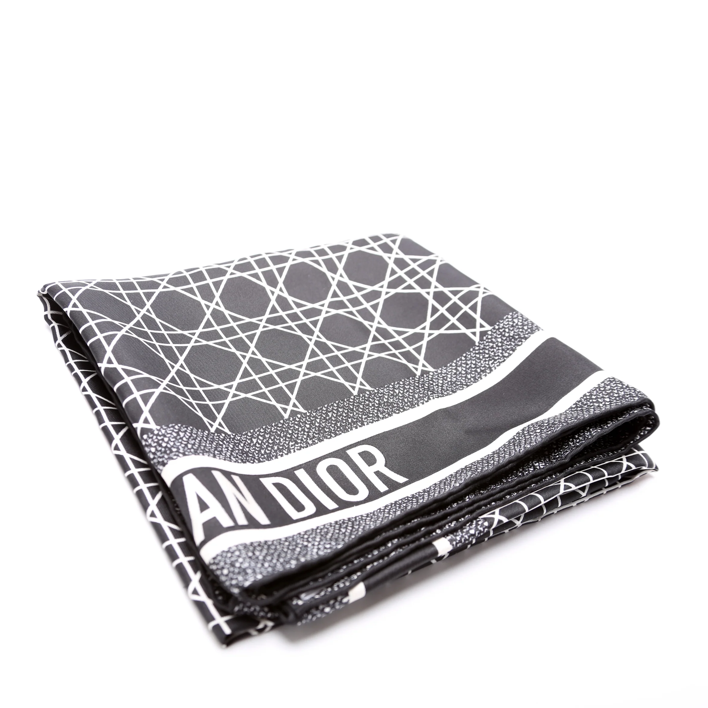 Cannage Square Silk Scarf 90CM Black - Image 2