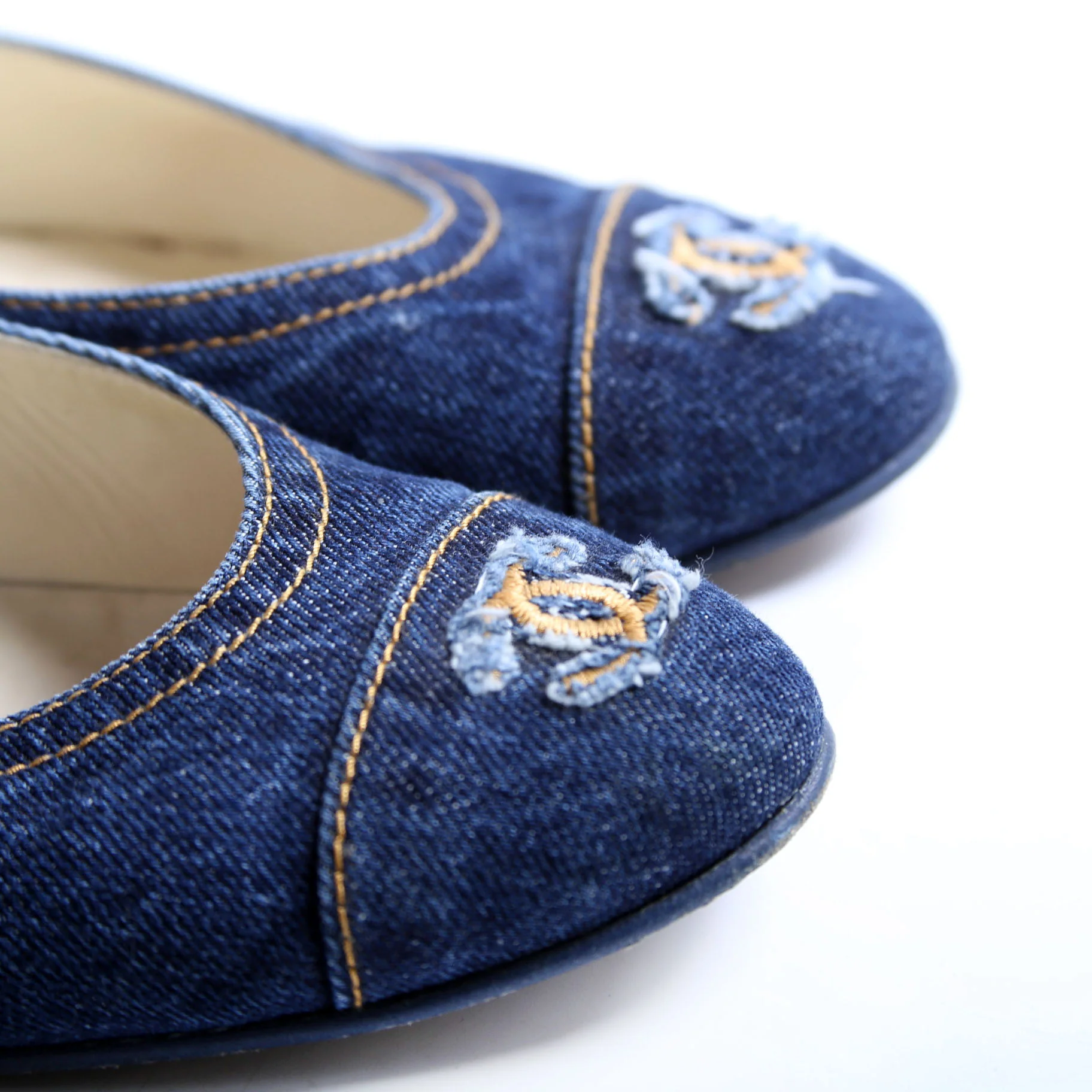 Cap Toe Ballet Flats Size 42 Denim - Image 12