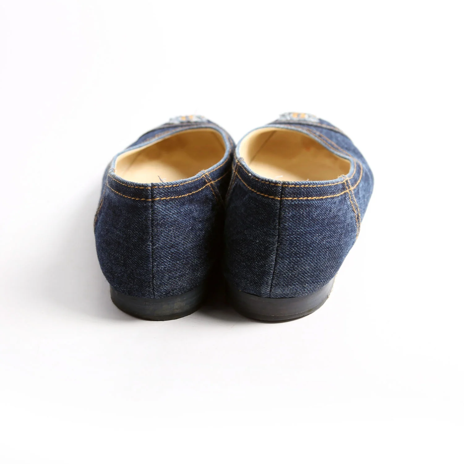 Cap Toe Ballet Flats Size 42 Denim - Image 4