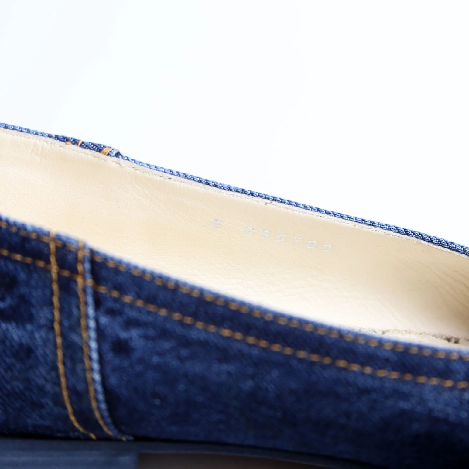 Cap Toe Ballet Flats Size 42 Denim - Image 9