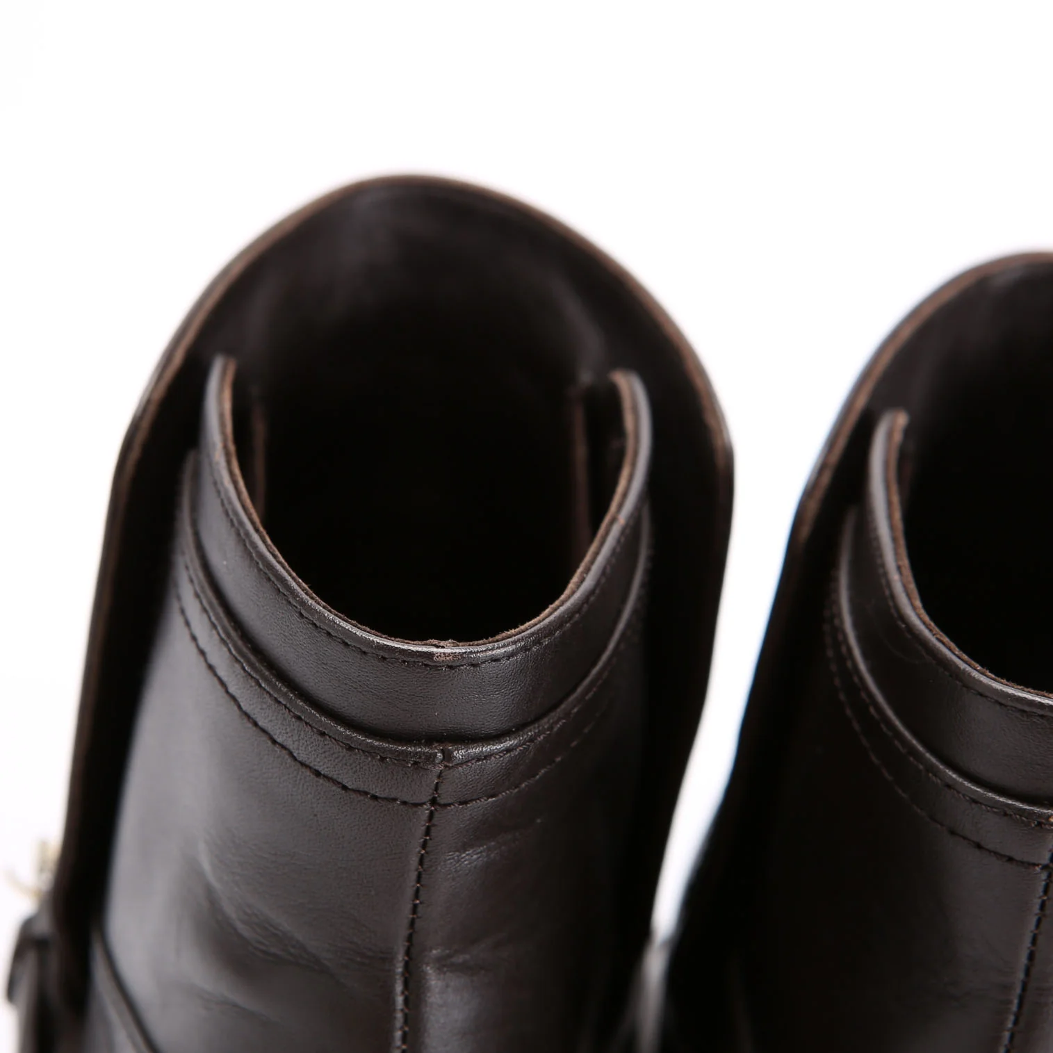 Cap Toe Leather Ankle Booties Size 38 - Image 5