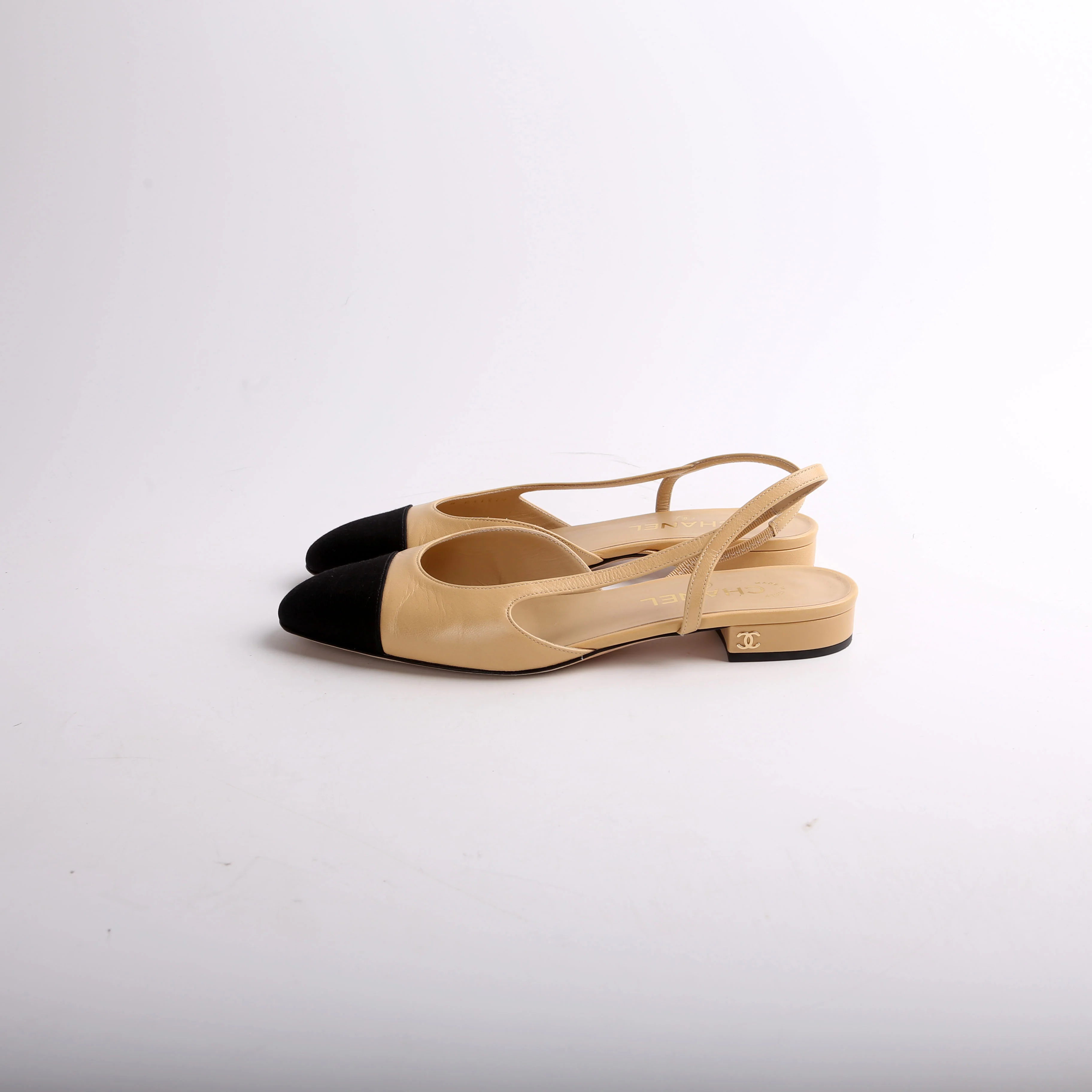 Cap Toe Slingback Flats Size 39 - Image 3