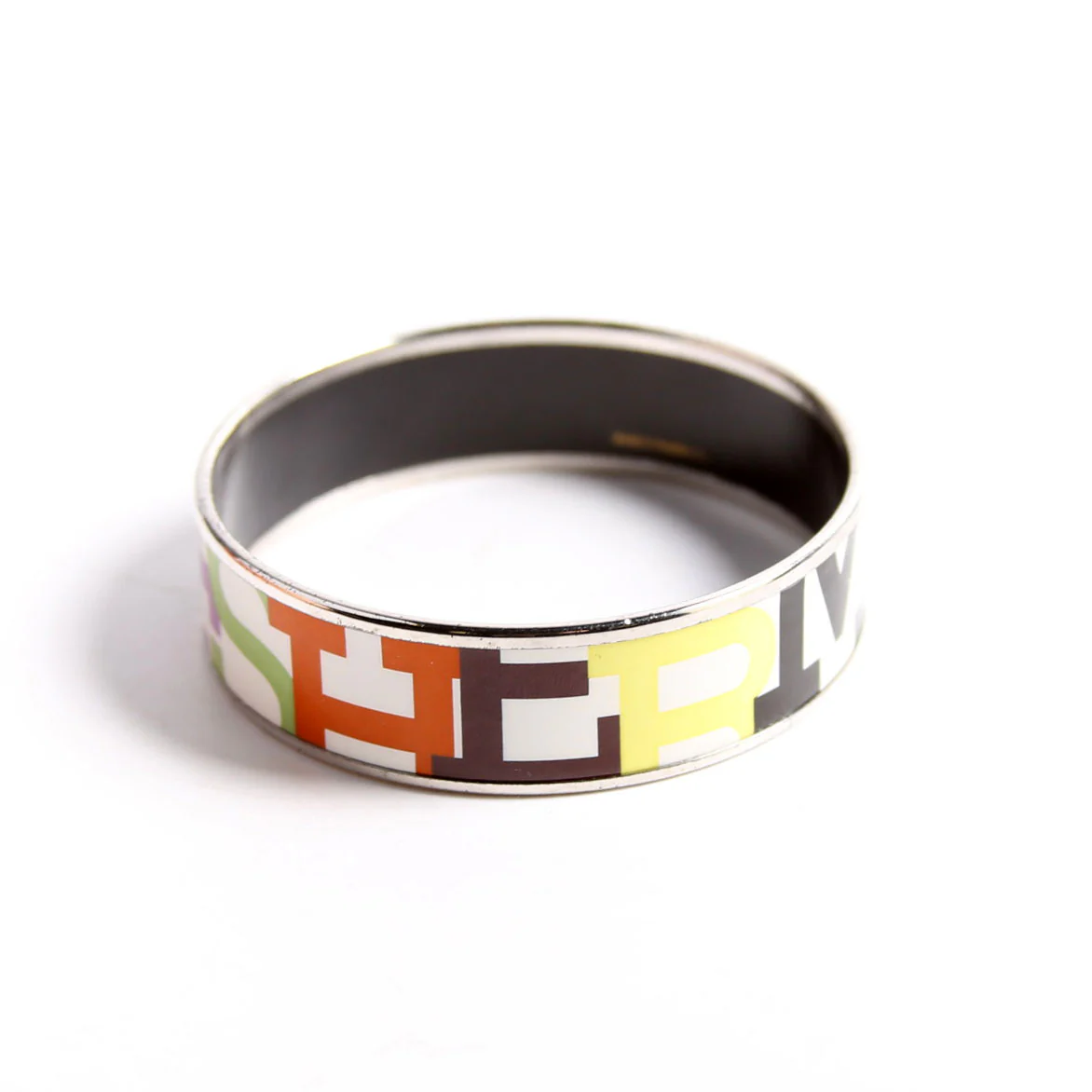 Capitales Enamel Wide Bangle Bracelet Multicolor - Image 3