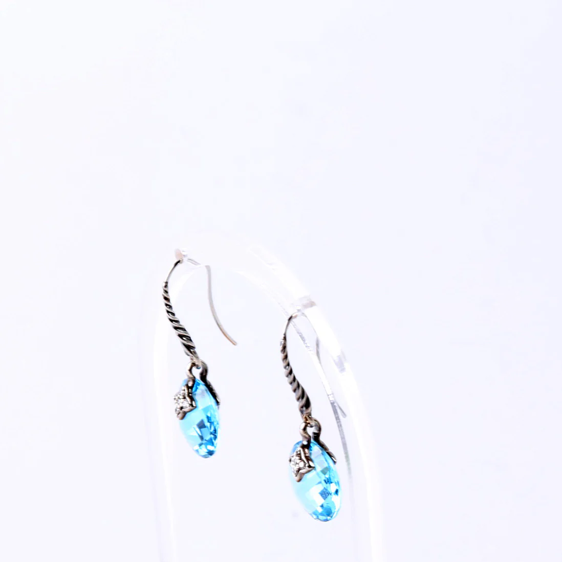Capri Drop Earrings 925/Blue Topaz/Diamonds - Image 2