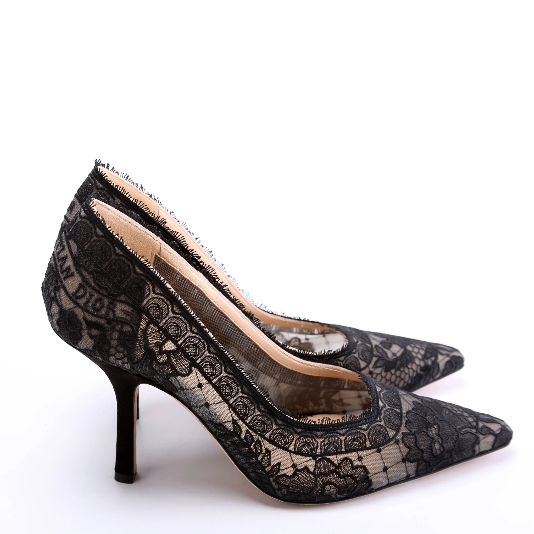 Capture Illusion Lace Pumps Size 39.5 Black - Image 3