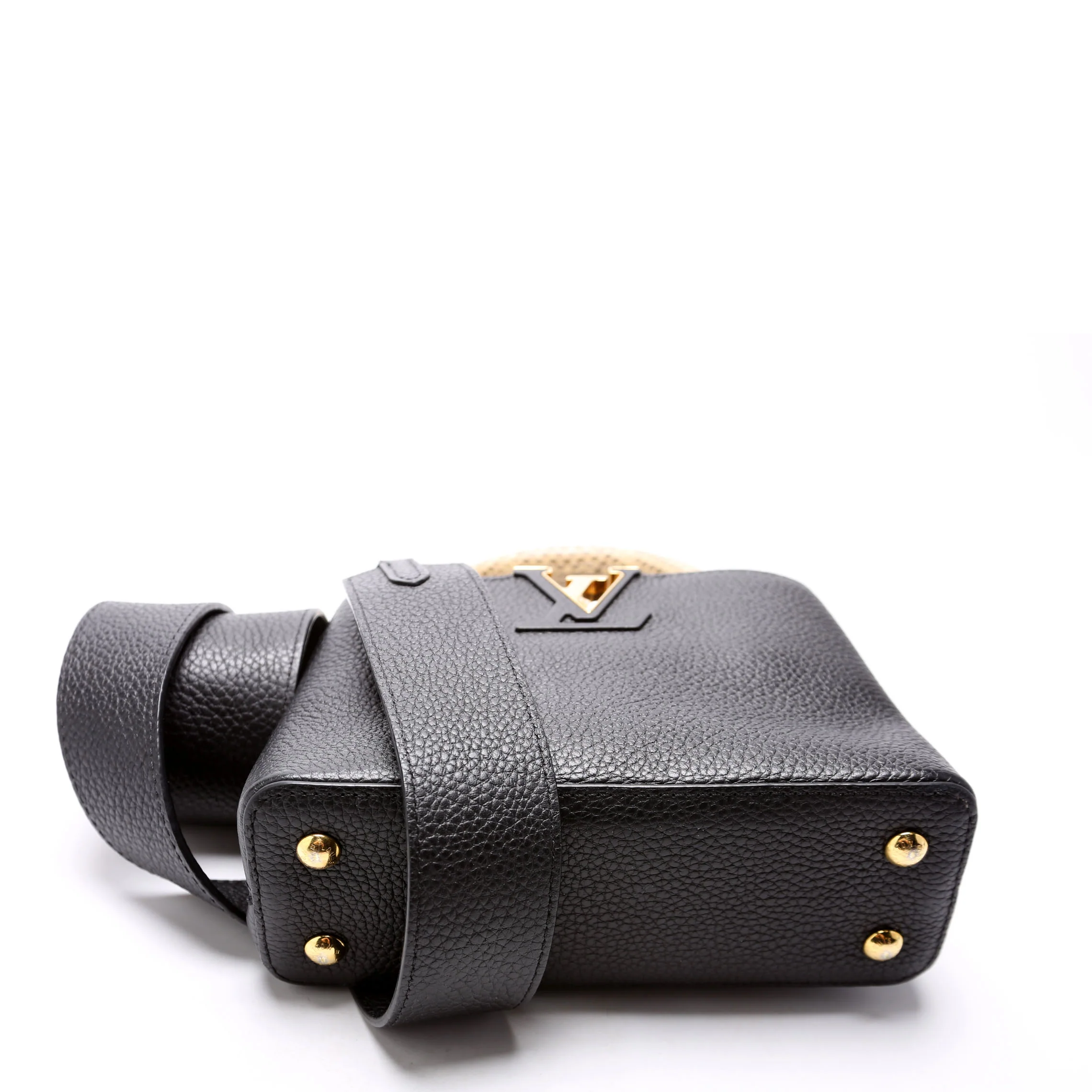 Capucines Mini Taurillon/Python Beige/Black - Image 4