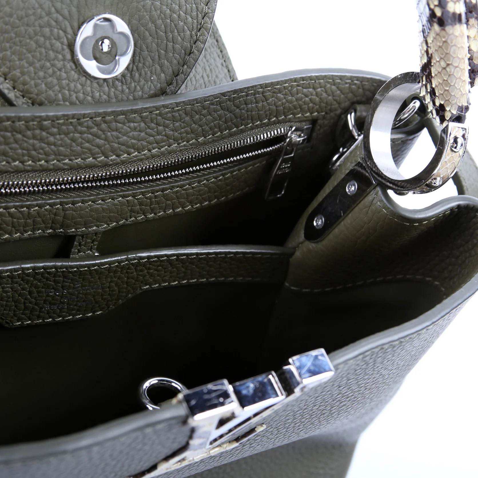 Capucines PM Taurillon/Python Green - Image 11