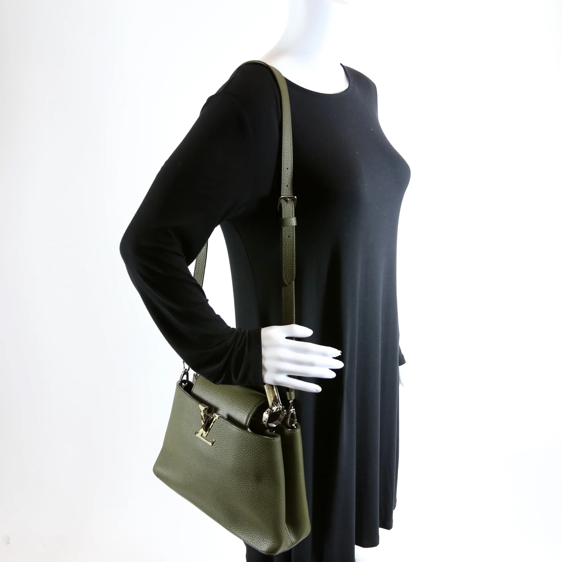 Capucines PM Taurillon/Python Green - Image 13