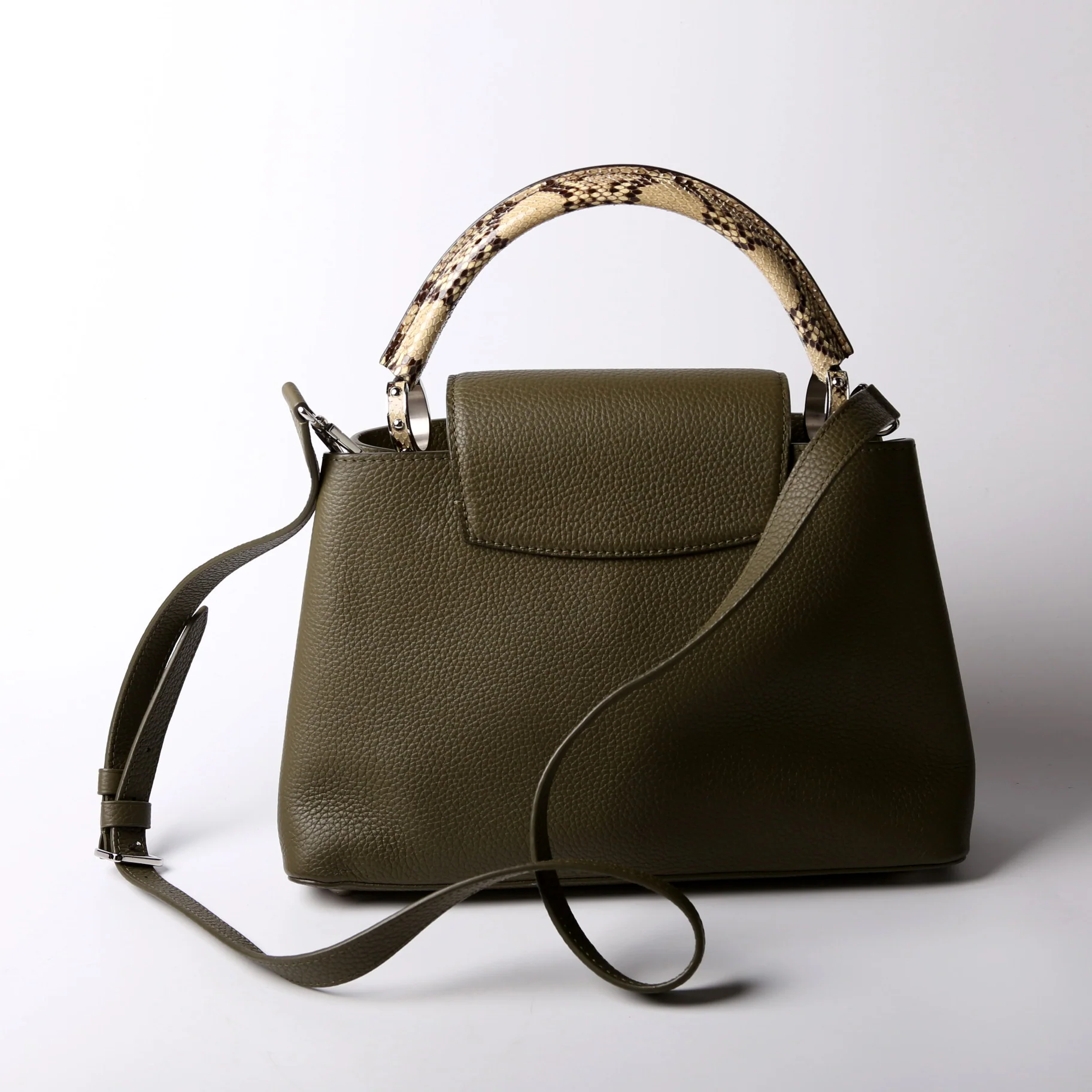 Capucines PM Taurillon/Python Green - Image 3